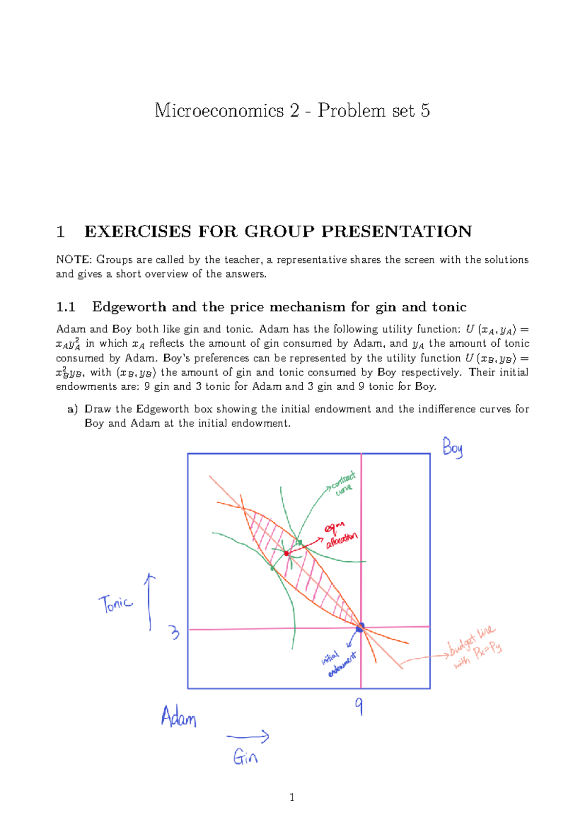 Microeconomics 2 - Problem Set 5 Solutions and Analysis - Studeersnel