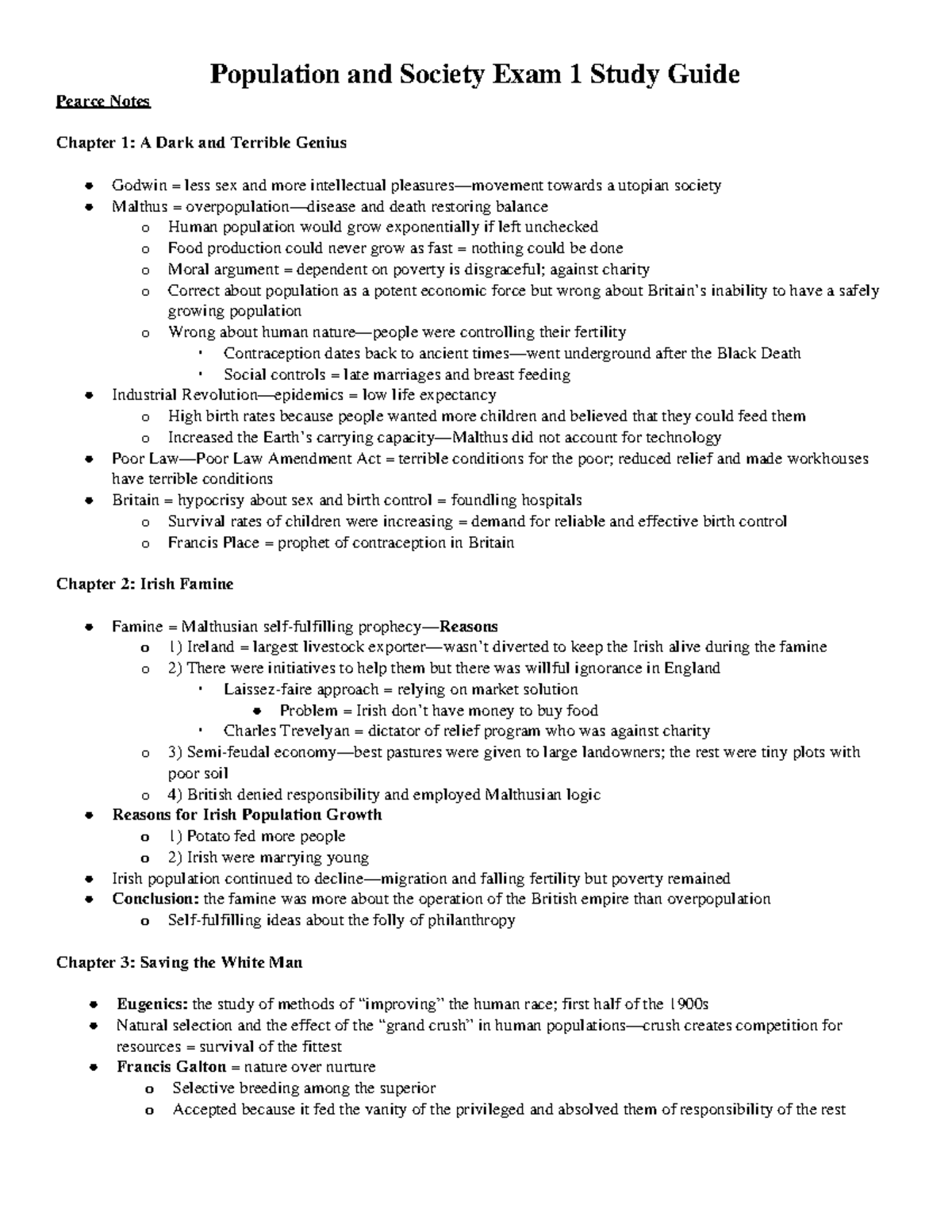 Population and Society SO101 Exam 1 Study Guide: Key Themes & Notes ...