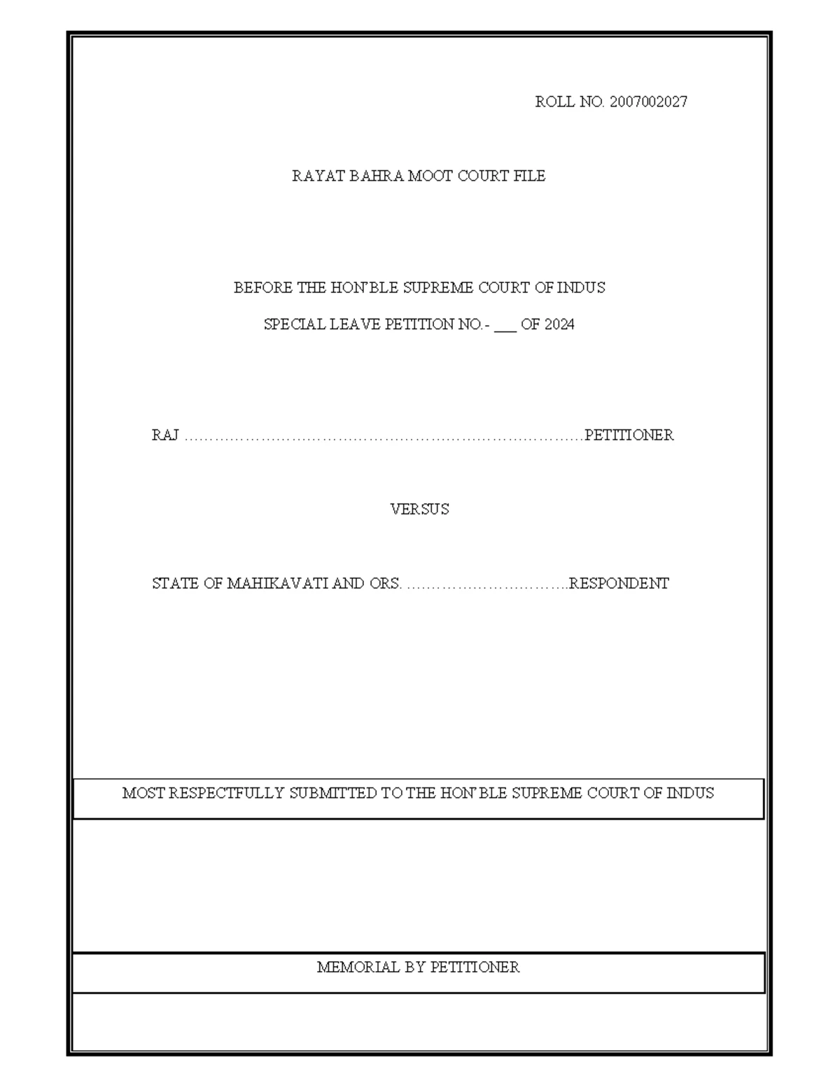 File - Assignment - 1 TABLE OF ABBREVIATIONS INDEX OF AUTHORITIES & And ...