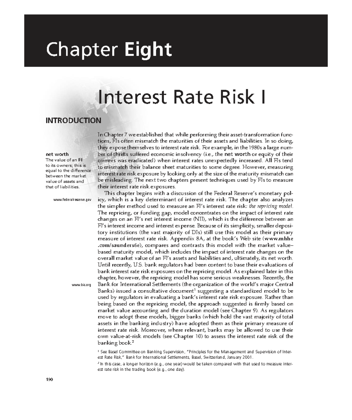 Chapter 8: Interest Rate Risk Analysis and Measurement Techniques (FIN ...