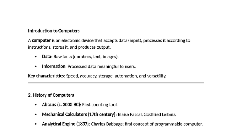 C Programming Concepts: Introduction, History, and Key Features - Studocu