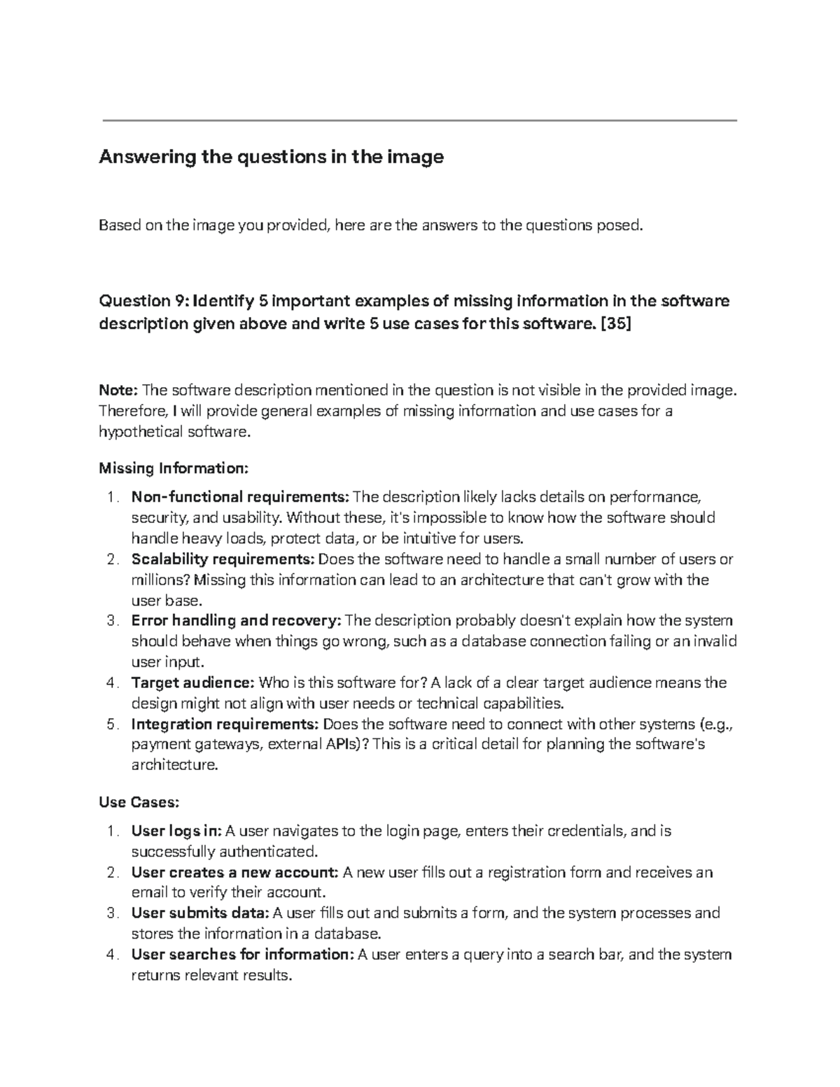 CS101: Software Description Analysis & Use Cases - Studocu