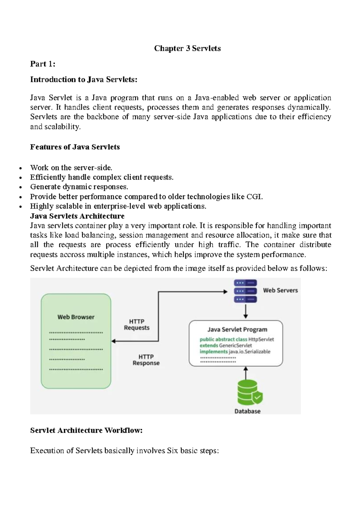 Chapter 3: Introduction to Java Servlets - Part 1 Overview - Studocu