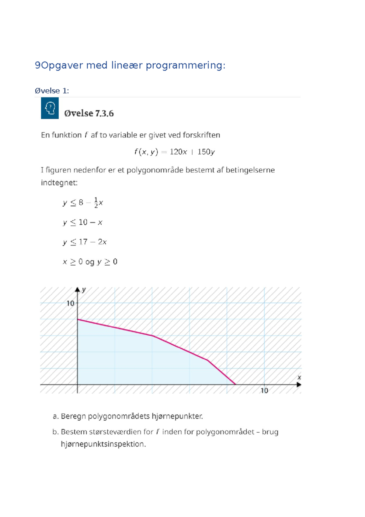 Mange Opgaver med lineær programmering - Matematik B - 9Opgaver med ...
