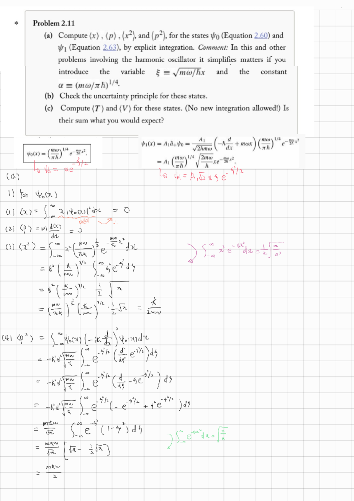 HARMONIC OSCILLATOR: Computation of Expectation Values for States 4001 ...