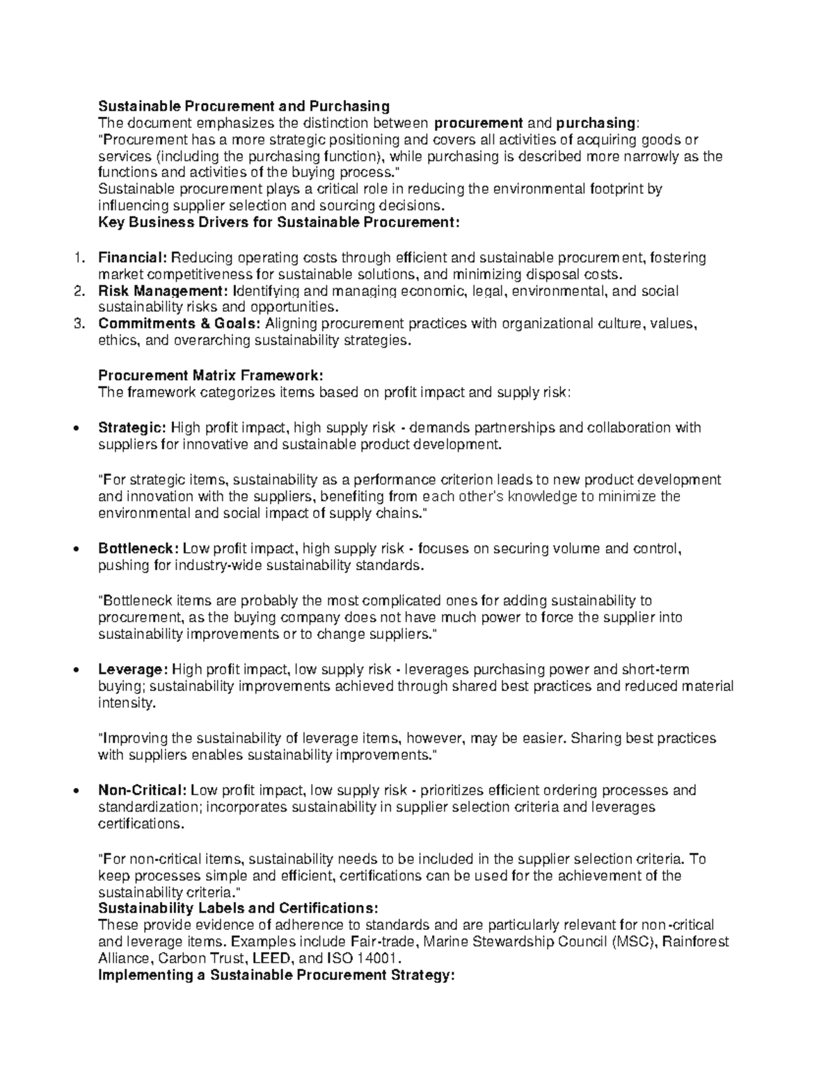 Sustainable Supply Chain Management CH 2 - Sustainable Procurement and ...