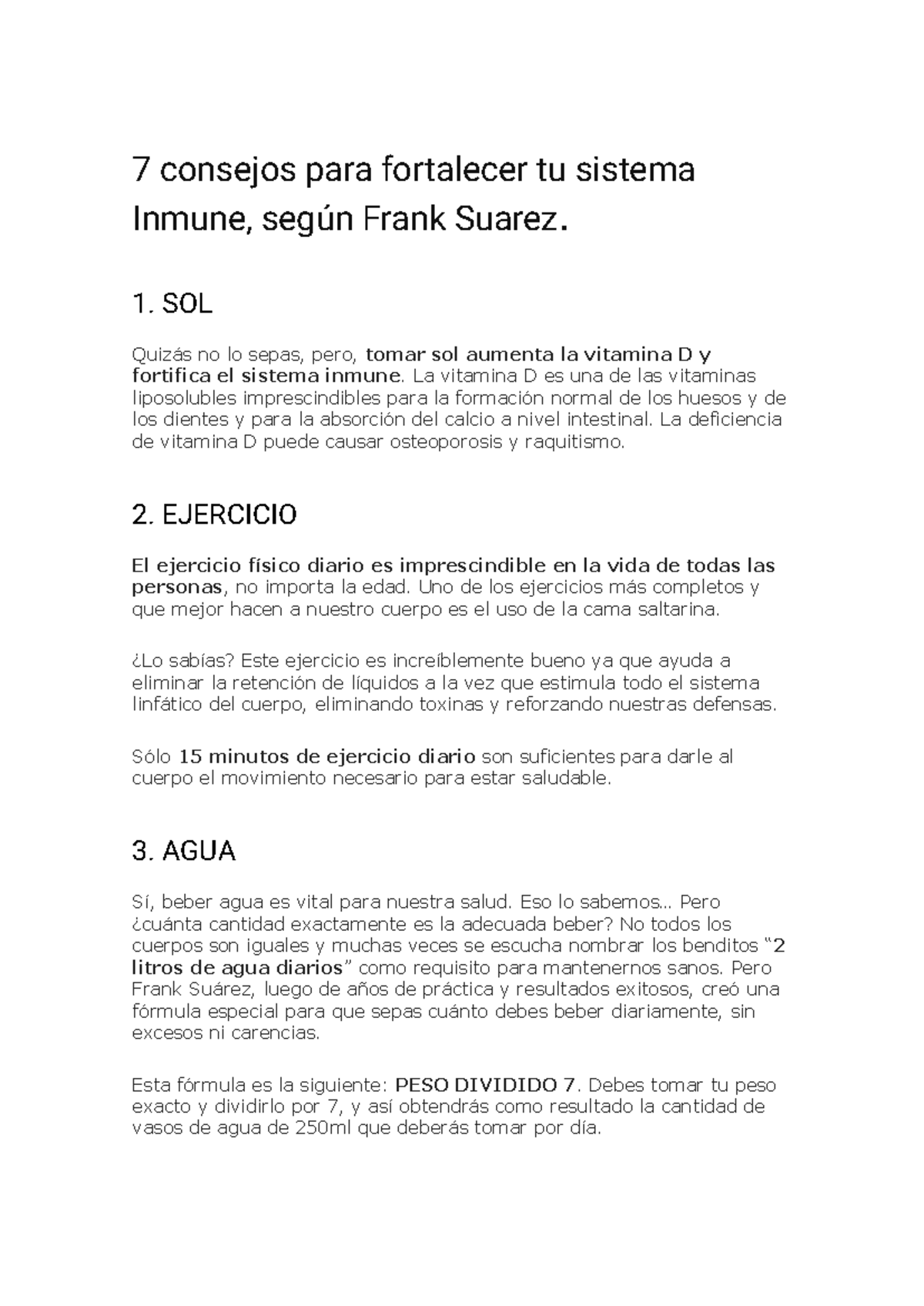 7 consejos de Frank Suarez para fortalecer tu sistema Inmune - 7 ...