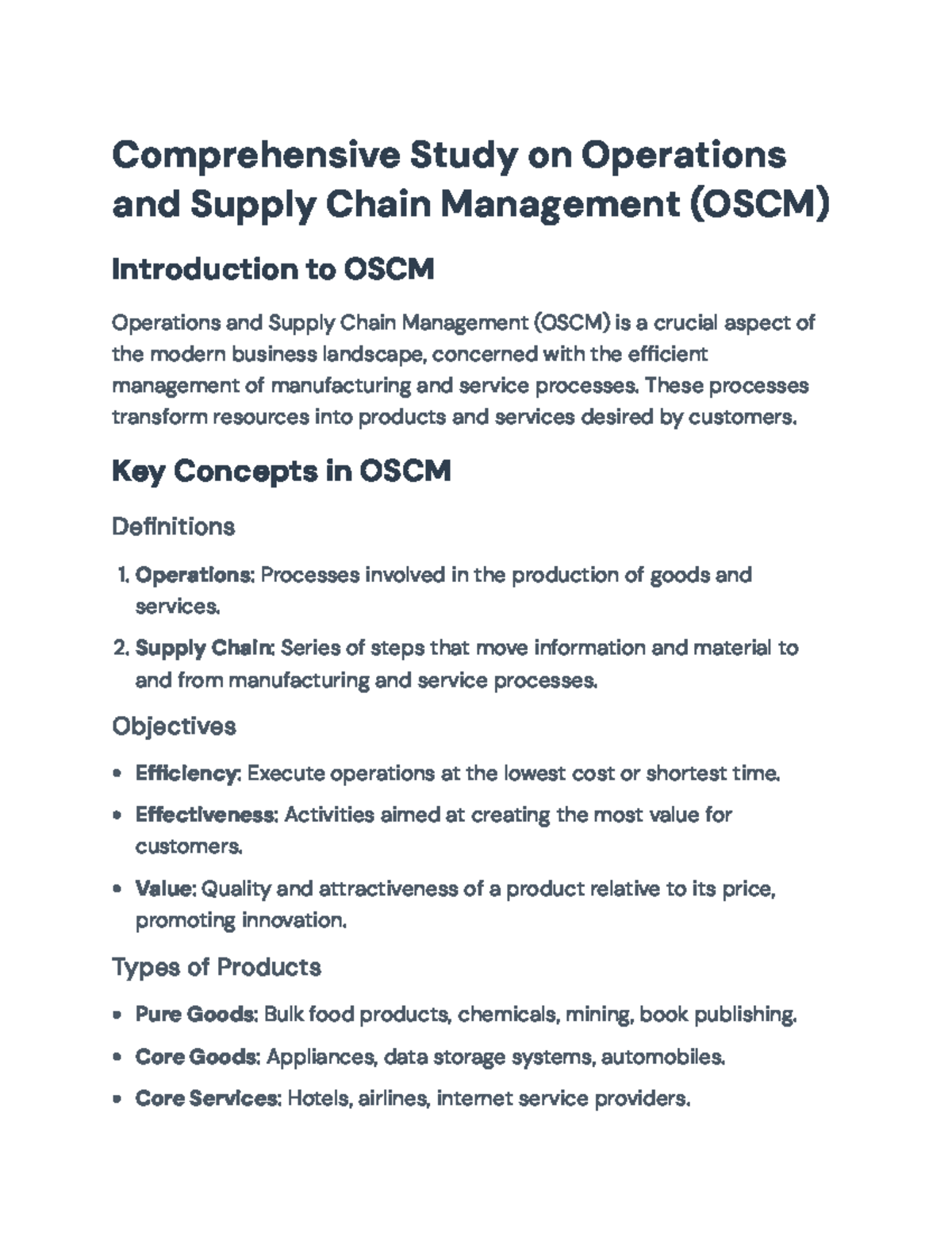 Operations and Supply Chain Management (OSCM) Overview and Insights ...