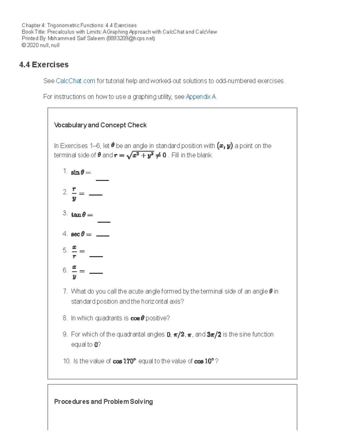 4.4 trinomentry - 1. 2. 3. 4. 5. 6. 7. 8. 9. 10. Chapter 4 ...