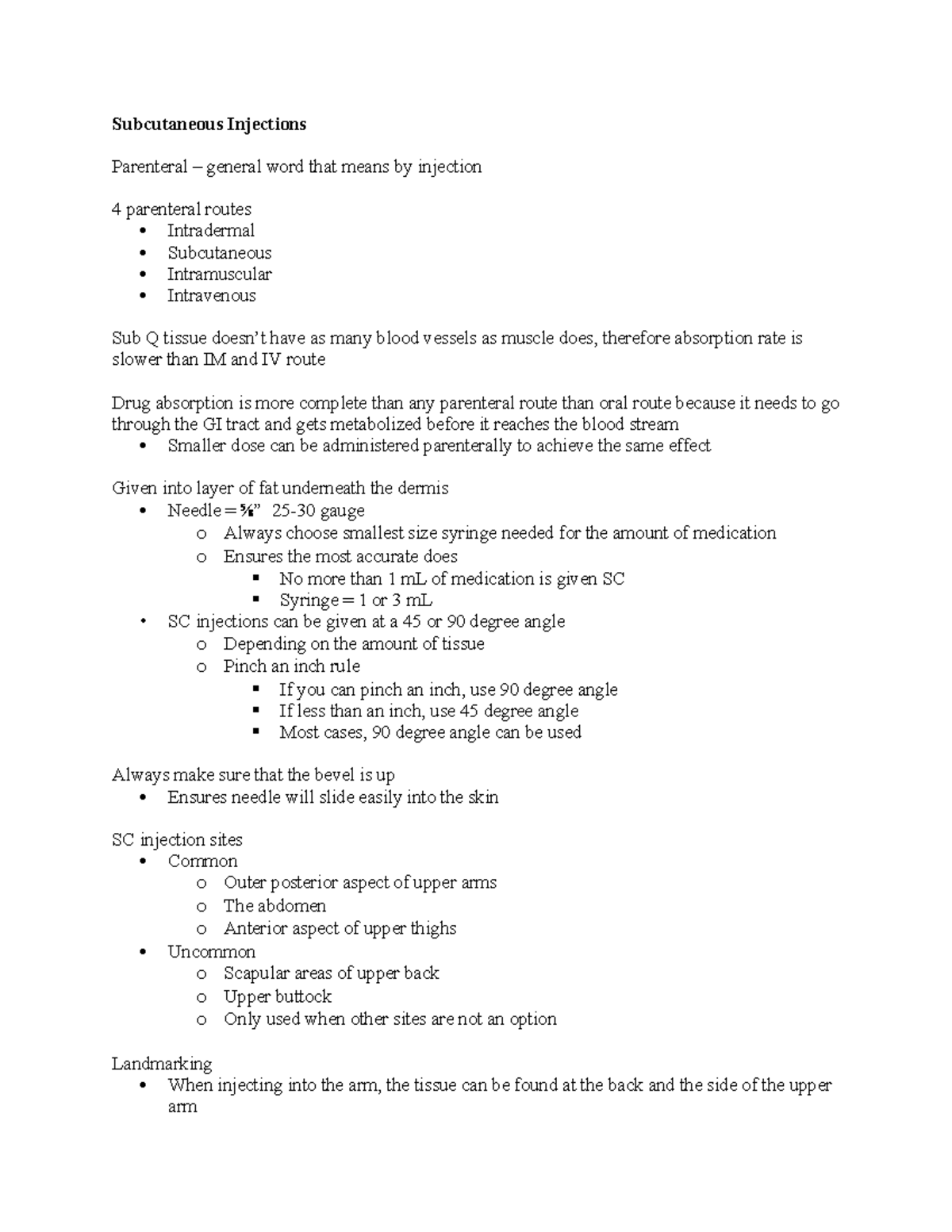 2160 Week 4 - Subcutaneous Injections PPT - Subcutaneous Injections ...