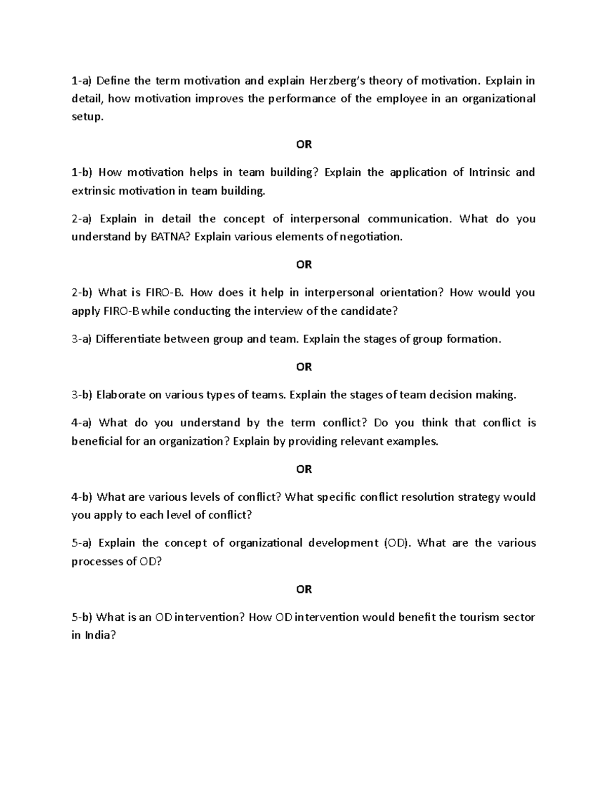 Team Dynamics Question Paper: Concepts & Strategies for Team Success ...