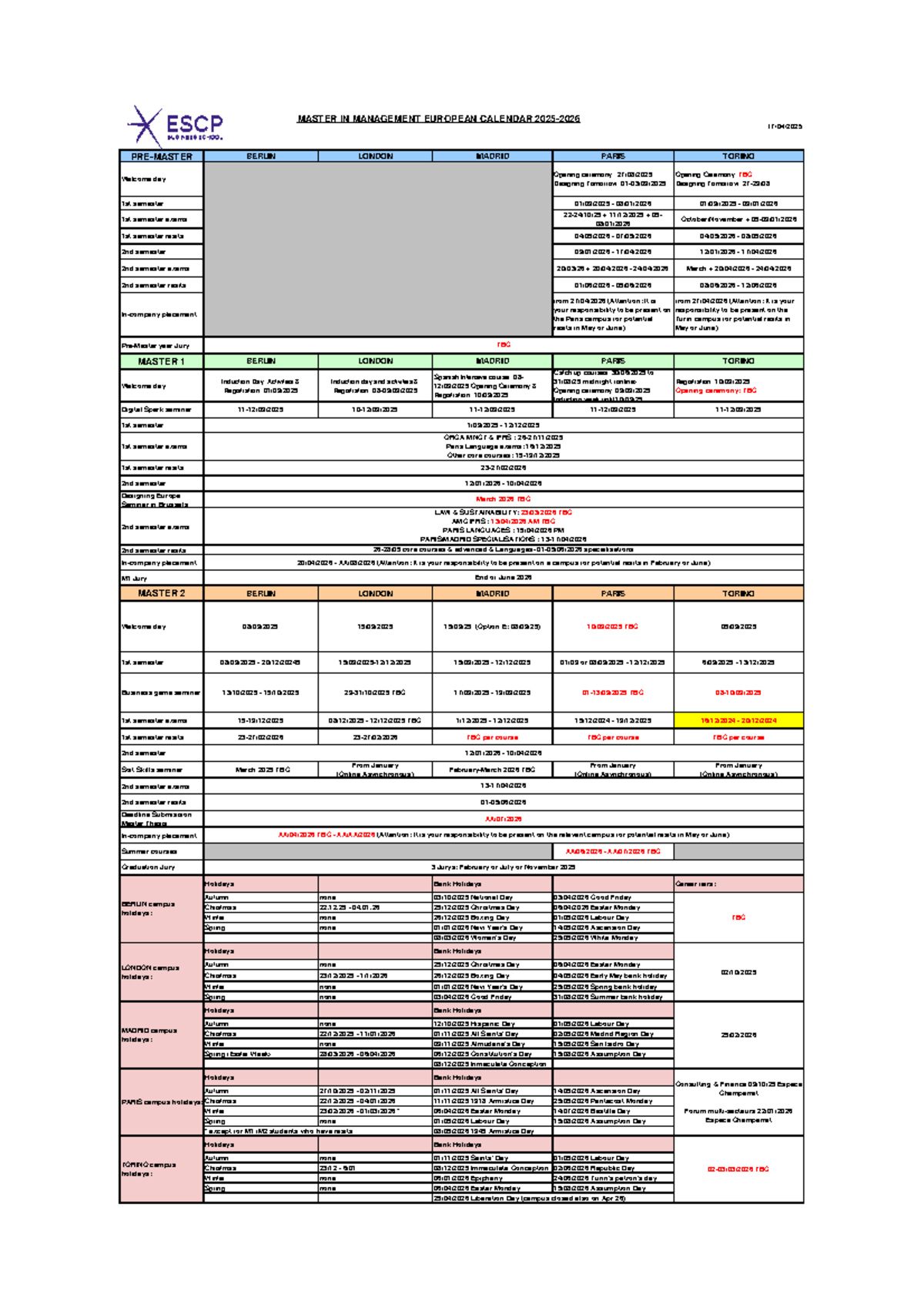 MIM European Calendar 20252026 Key Dates & Events Overview Studocu MIM European Calendar 20252026 Key Dates & Events Overview Studocu