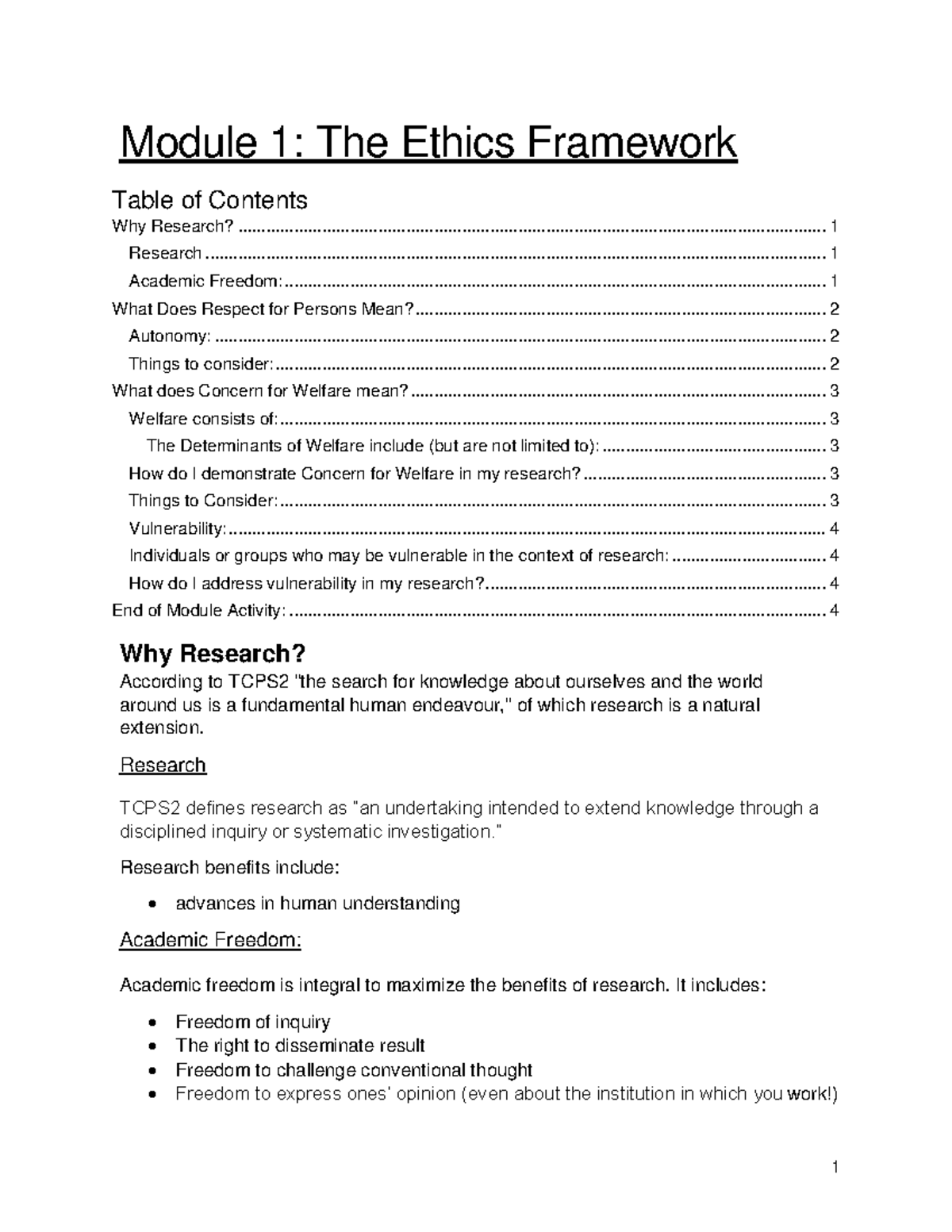 Module 1: The Ethics Framework Overview and Key Concepts - Studocu