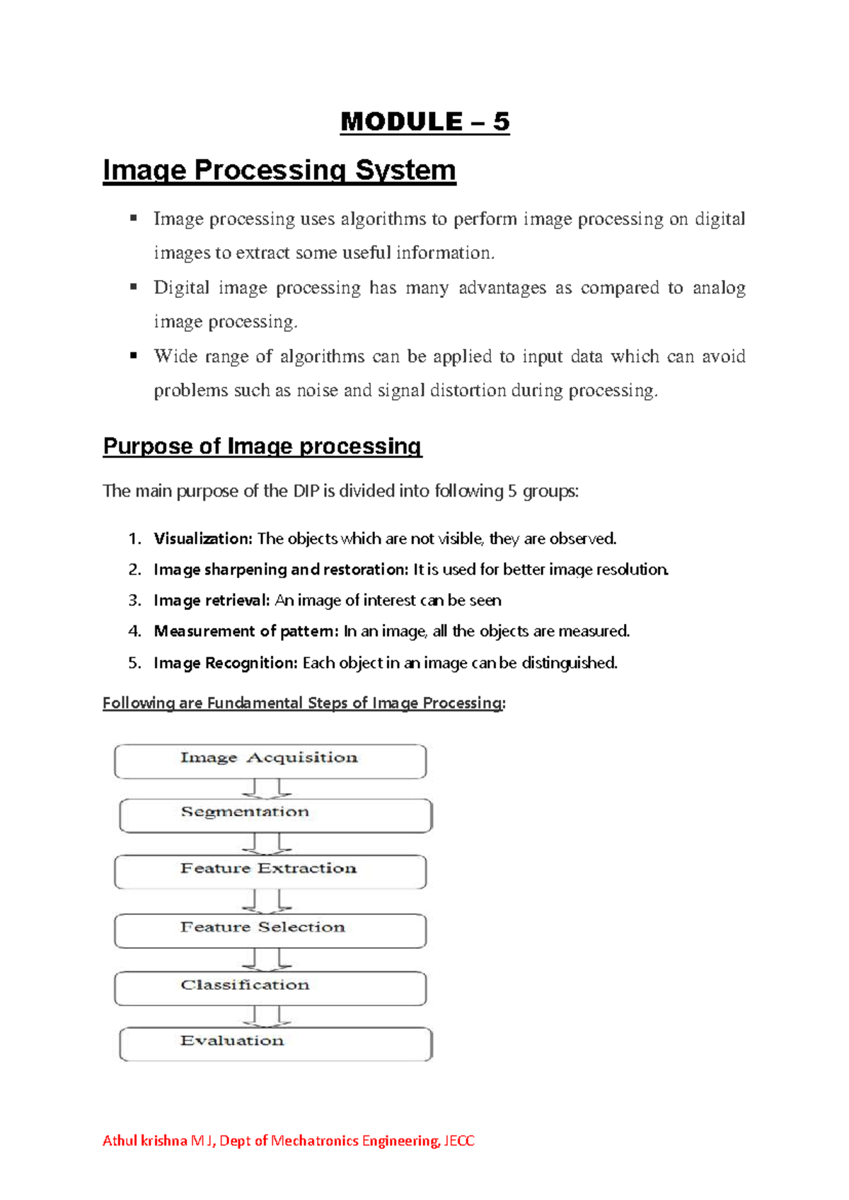 Module 5 - Image Processing Systems in Robotics: Key Concepts & Methods ...