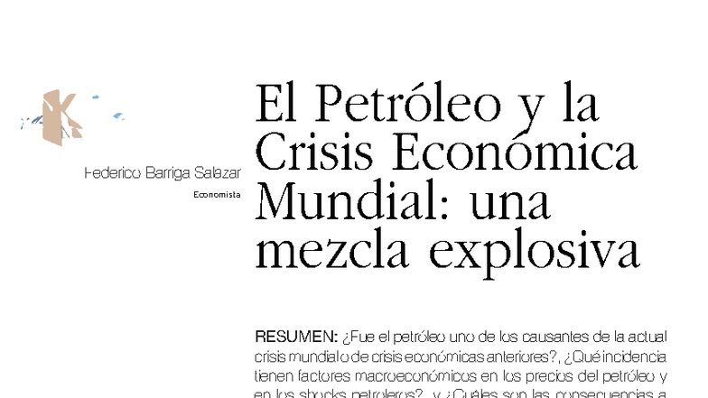 Ensayo Sobre La Crisis Economica Mundial