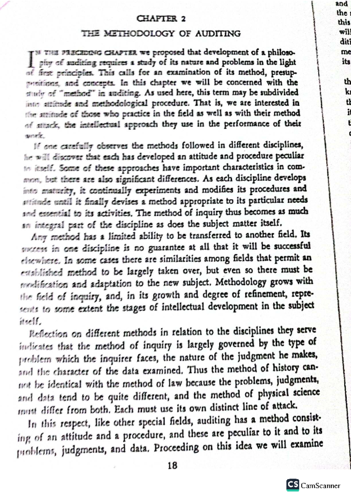 CS 22: Lecture Notes on the Methodology of Auditing - Studocu