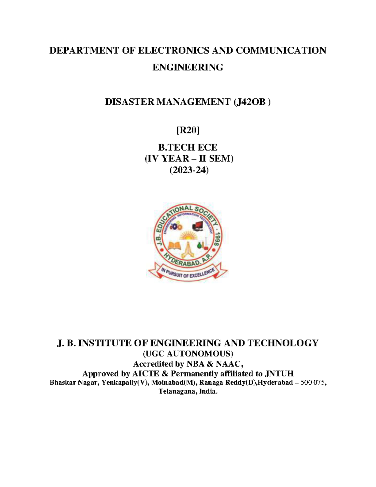 Disaster-Management - BOOK - DEPARTMENT OF ELECTRONICS AND ...