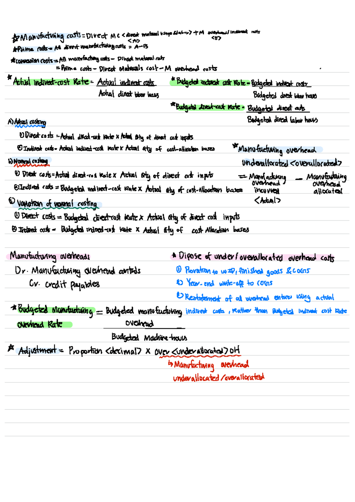 Formulas and Cost Structures in Manufacturing (Course Code: 2 ...