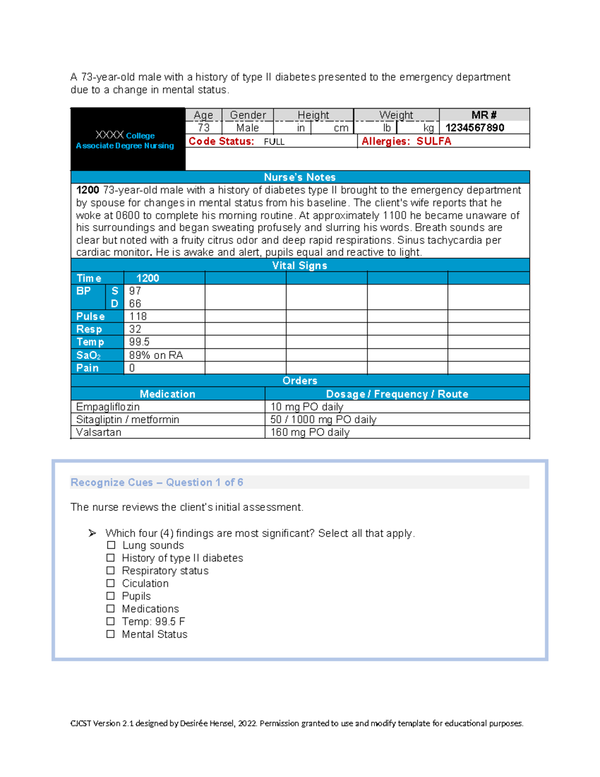 6 Uof M CJ Case Study: Diabetic Ketoacidosis Management DCE - Studocu