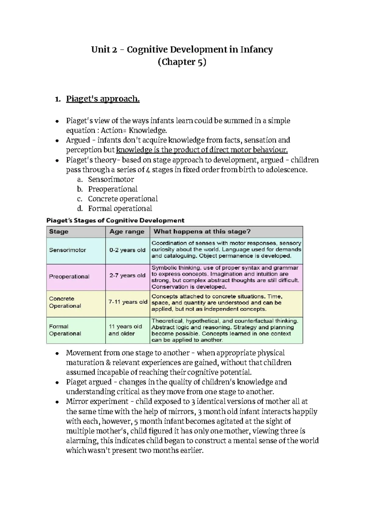 Cognitive Development in Infancy - Unit 2 - Cognitive Development in ...