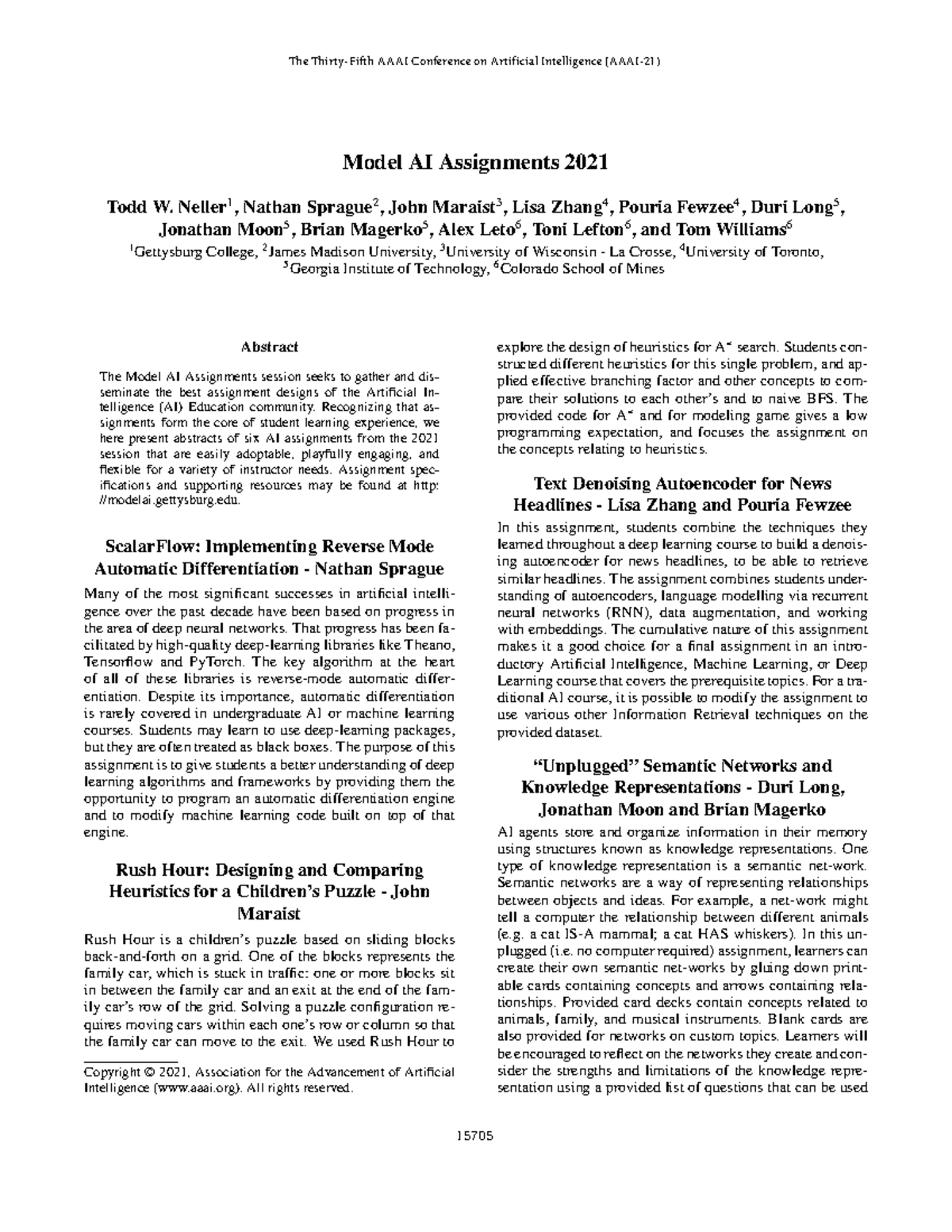 Model AI Assignments 2021: Heuristics and Deep Learning Techniques ...