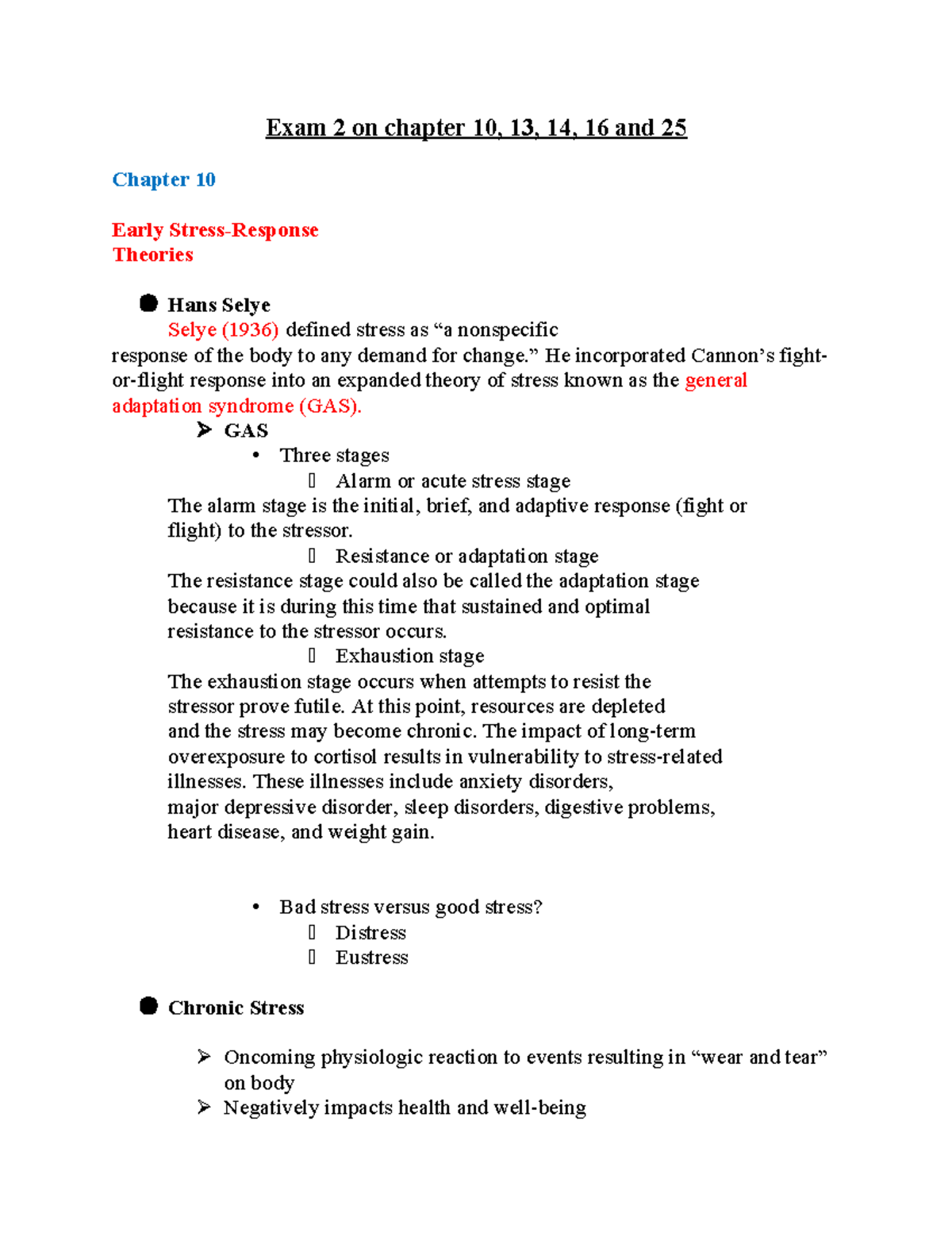 Exam 2 study guide - Exam 2 on chapter 10, 13, 14, 16 and 25 Chapter 10 ...