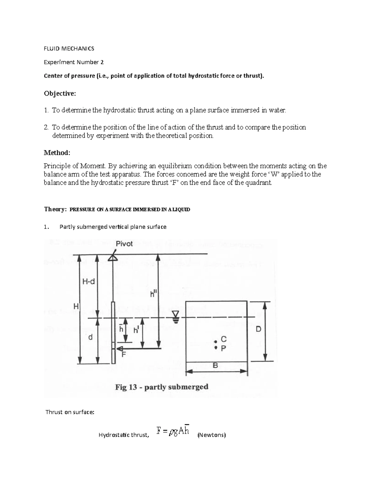 WRE 212 Fluid Mechanics Course Overview and Practical Guide - Studocu