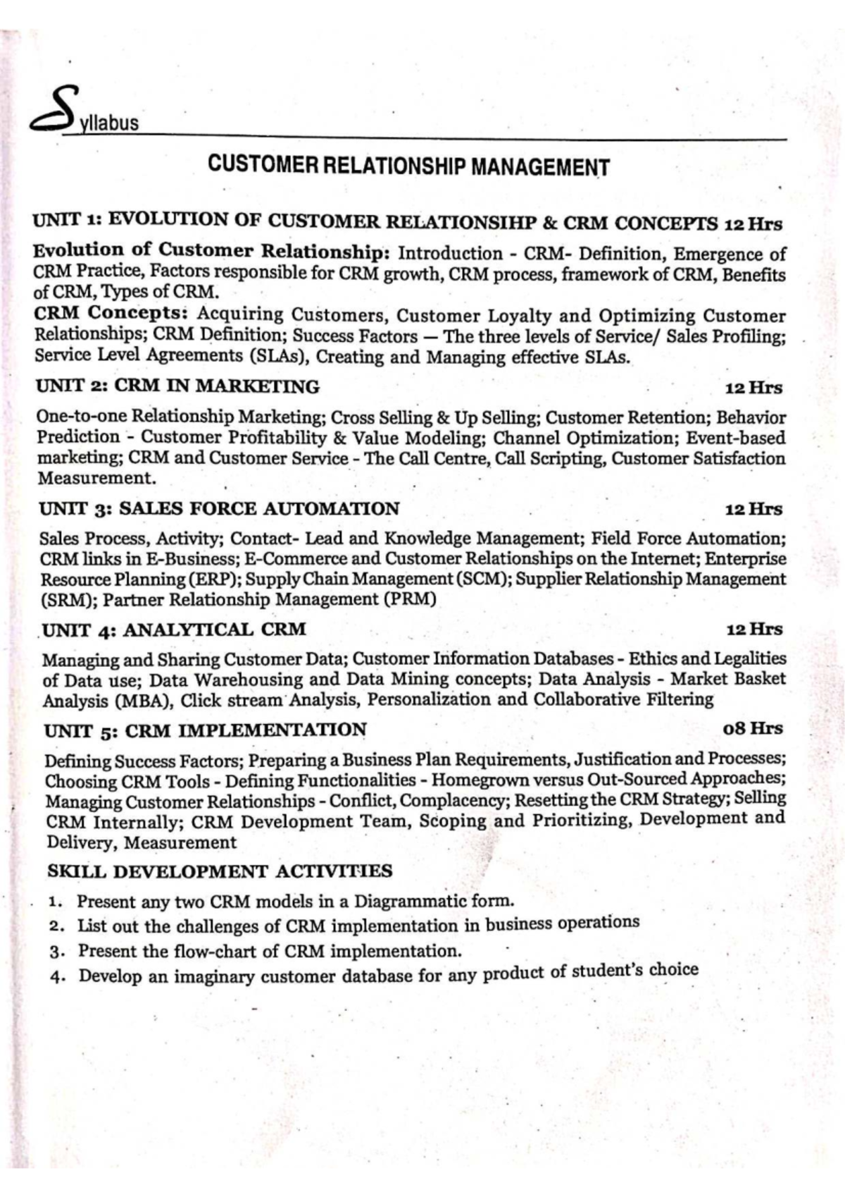 CRM Unit 1: Evolution of Customer Relationship Management Concepts ...