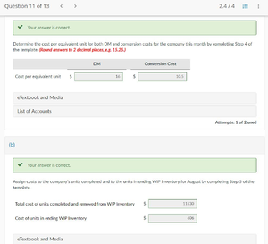 Practice Problem - ACC-311 - Question 4 of 13 : (b) Your Answer Correct ...