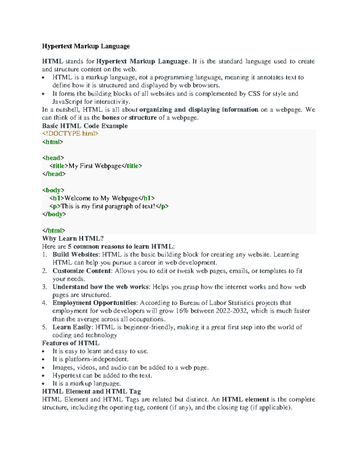 Internet and Web Technologies: Understanding HTML, Browsers, and ...