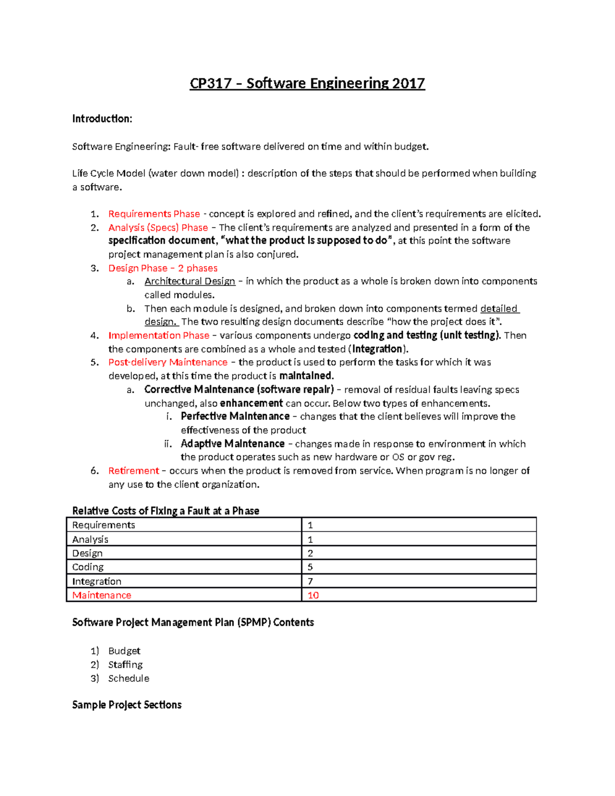 CP317 – Software Engineering Course Notes (2017) - Studocu