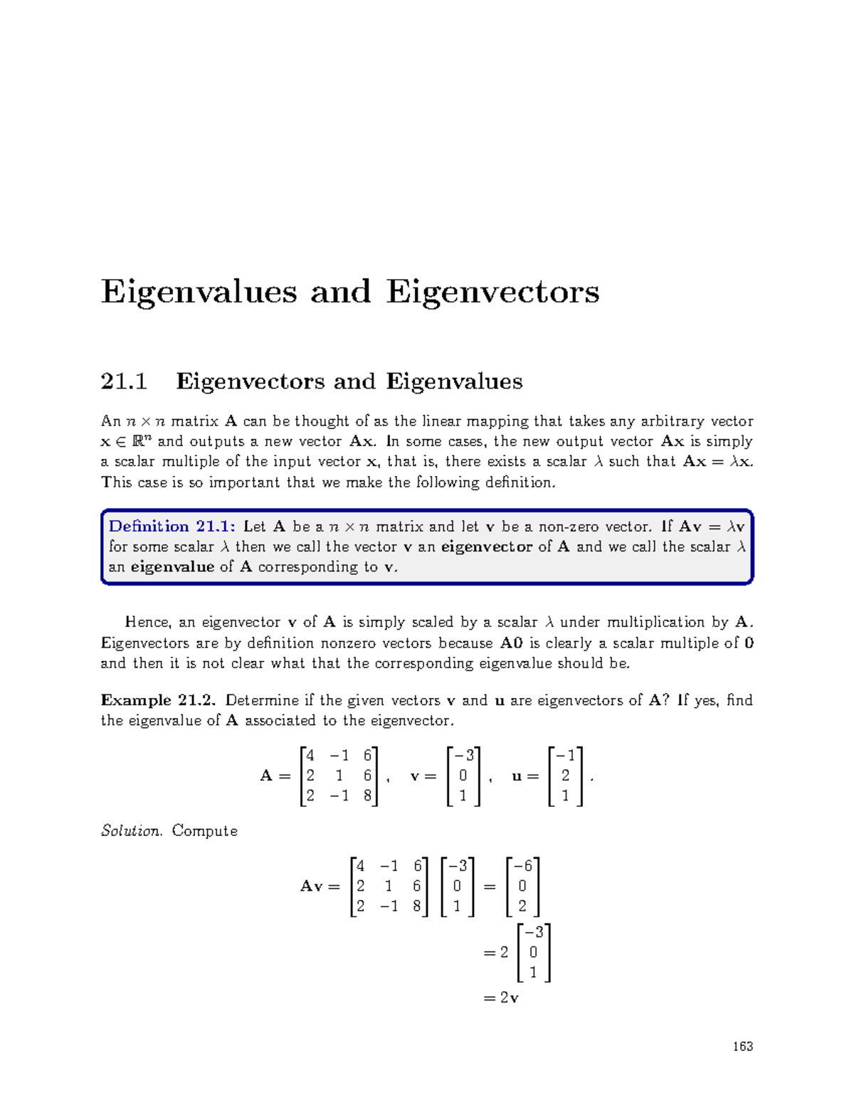 Eigenvalues, Eigenvectors, and Characteristic Equations - Lecture 21 ...
