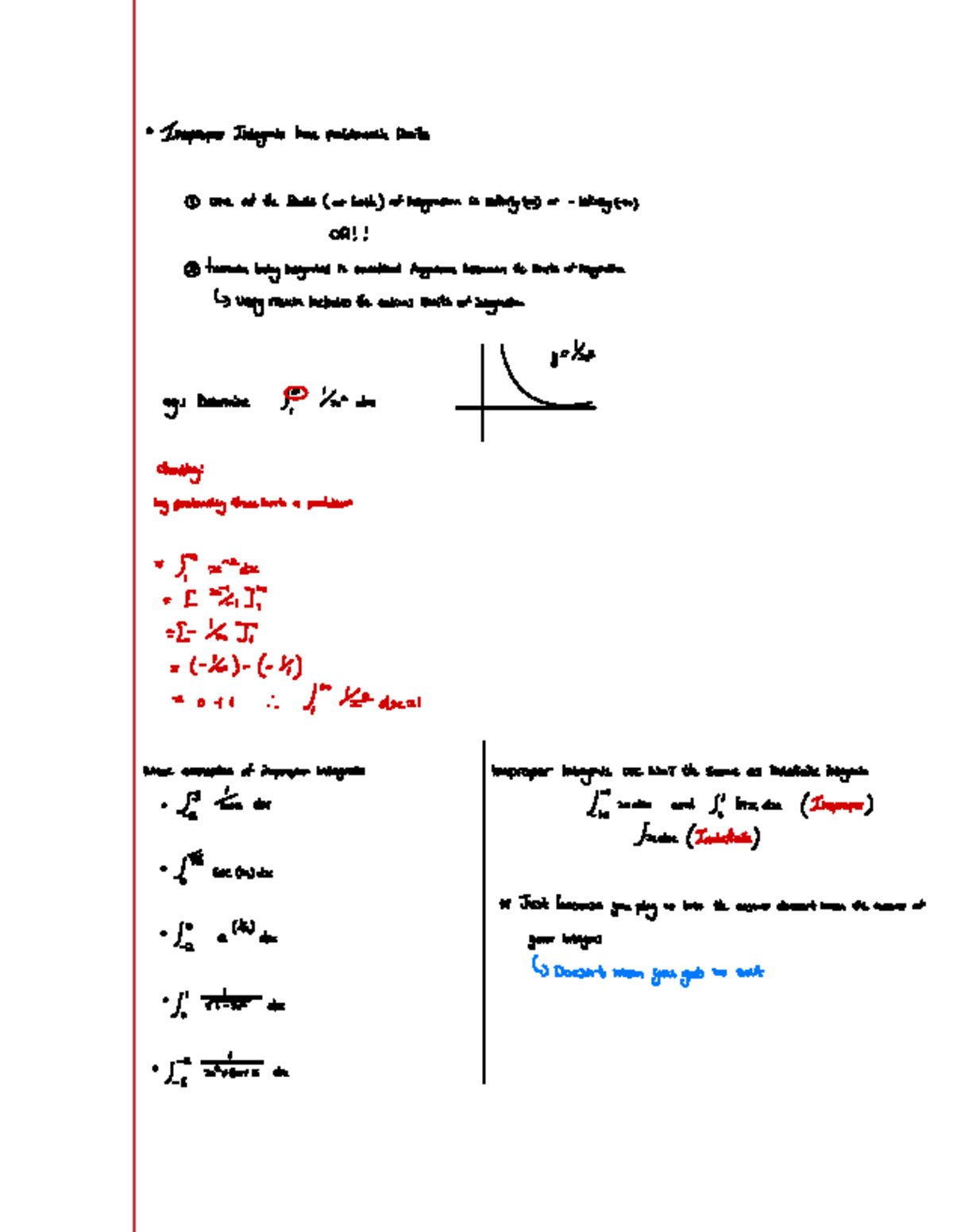Improper Integrals: Understanding Limits and Convergence - Studocu