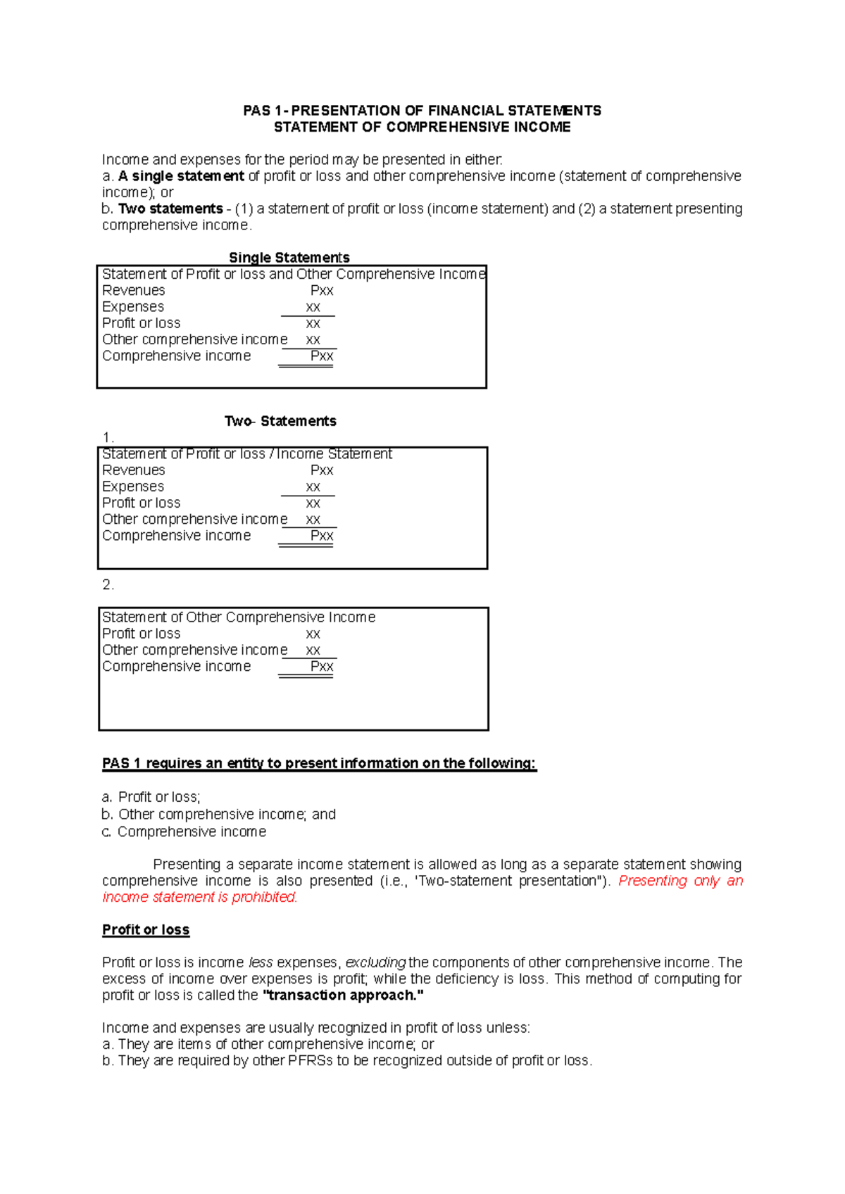 PAS 1 - Understanding the Statement of Comprehensive Income and SCE ...
