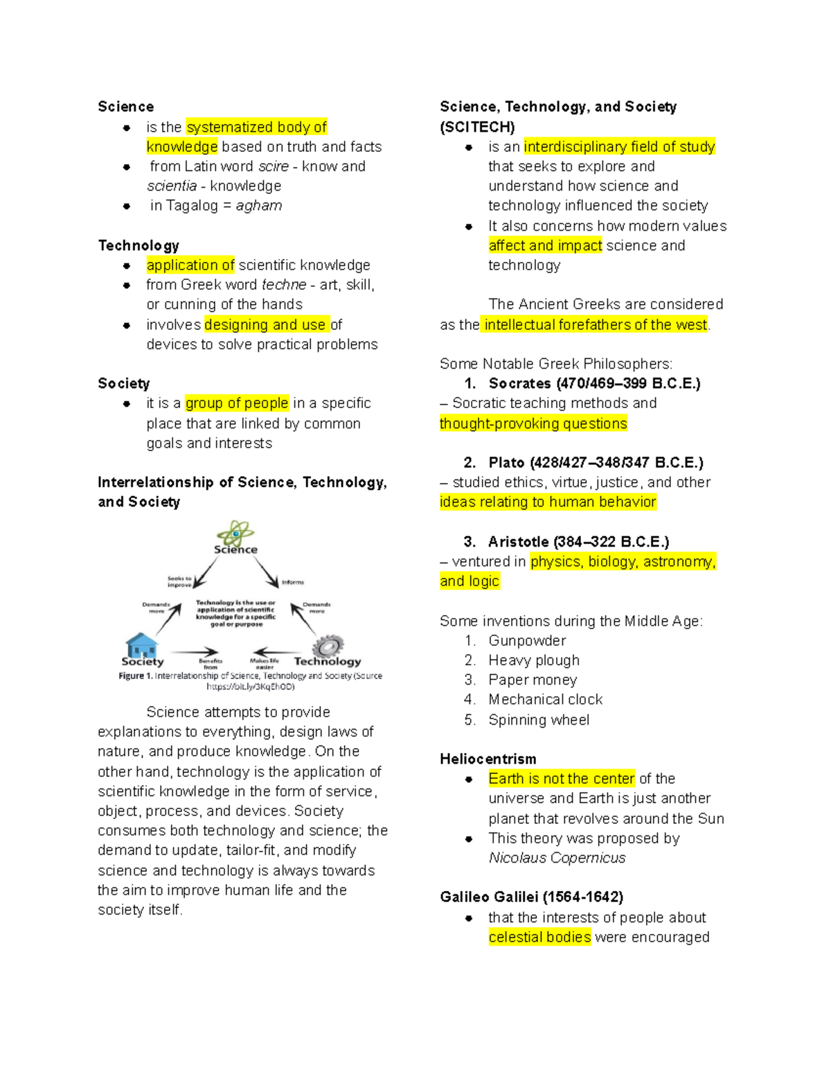 SCITECH 101: Comprehensive Review of Science, Technology, and Society ...