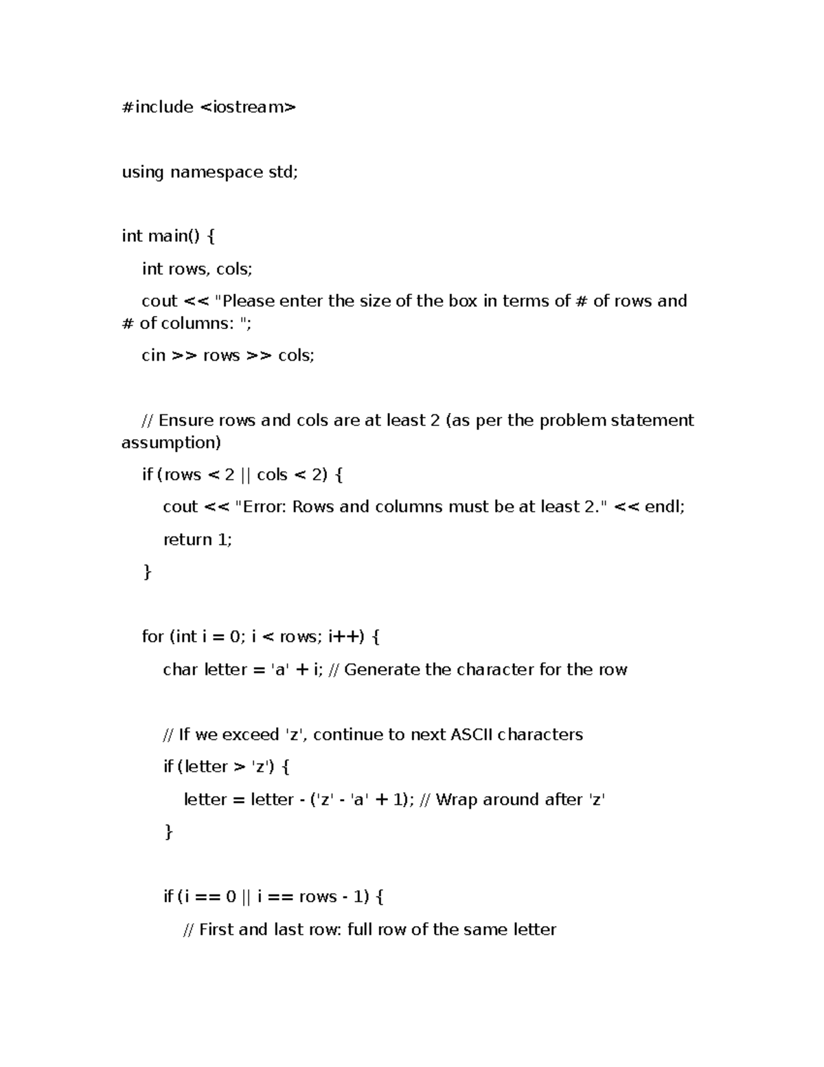 Hand-in Assignment 1 Winter 2025 - #include using namespace std; int ...