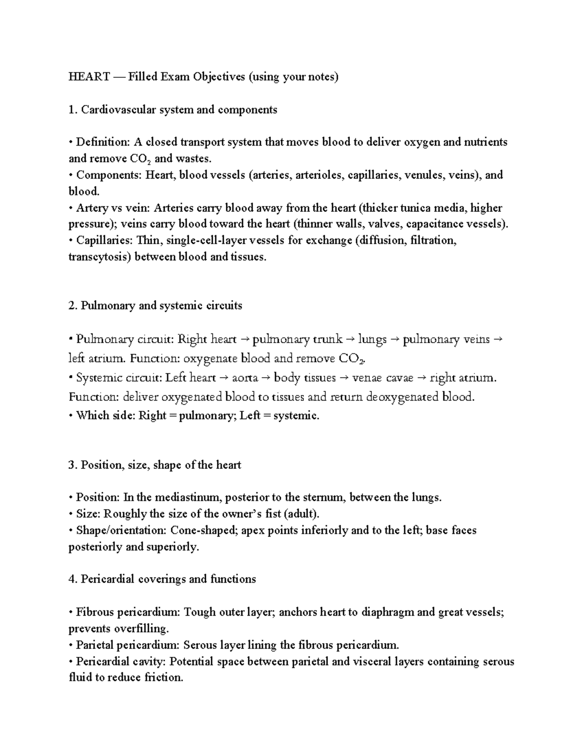 BIO 202 Objective Exam 2: Cardiovascular System and Blood Vessels ...