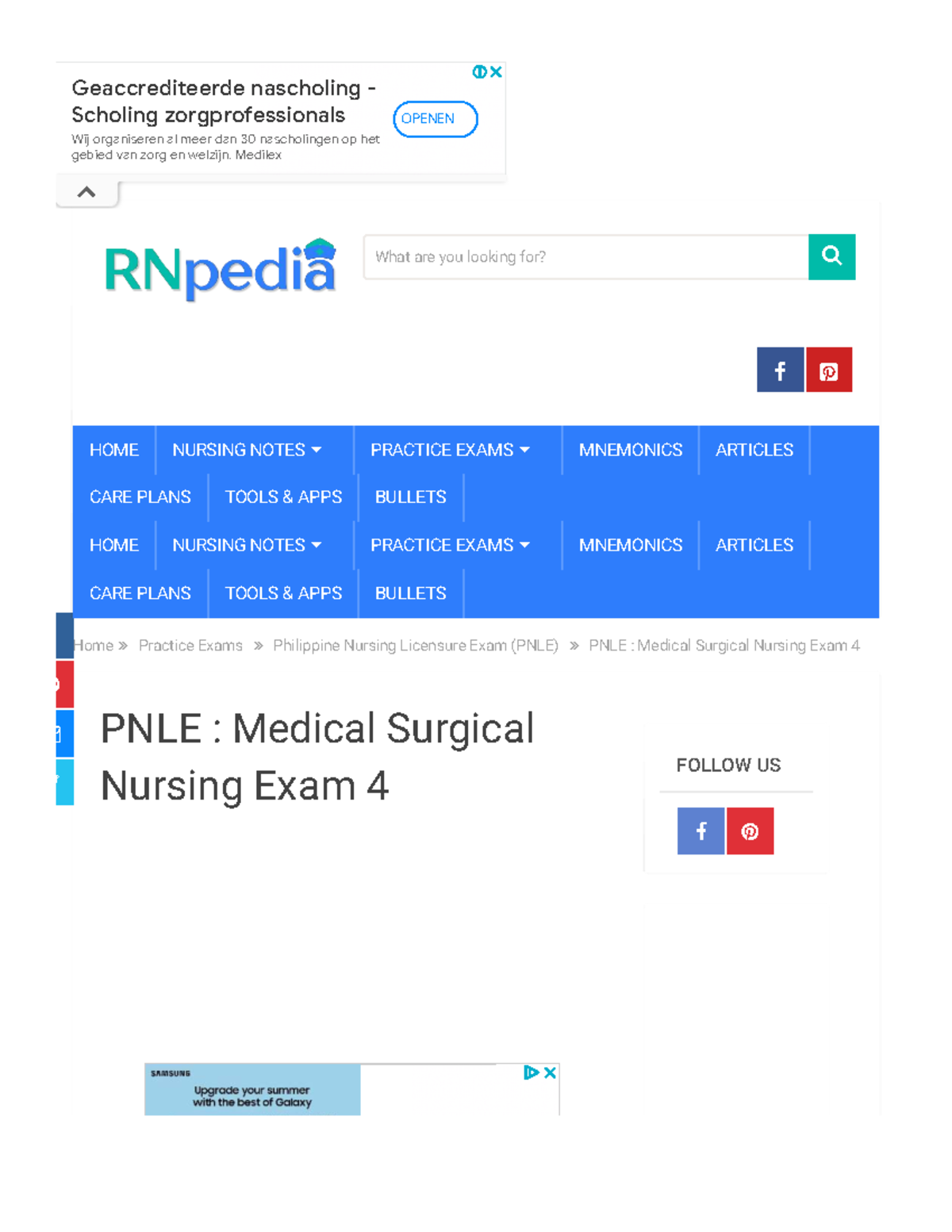 Medsurg-4: Medical Surgical Nursing Practice Exam 4 Notes - Studocu