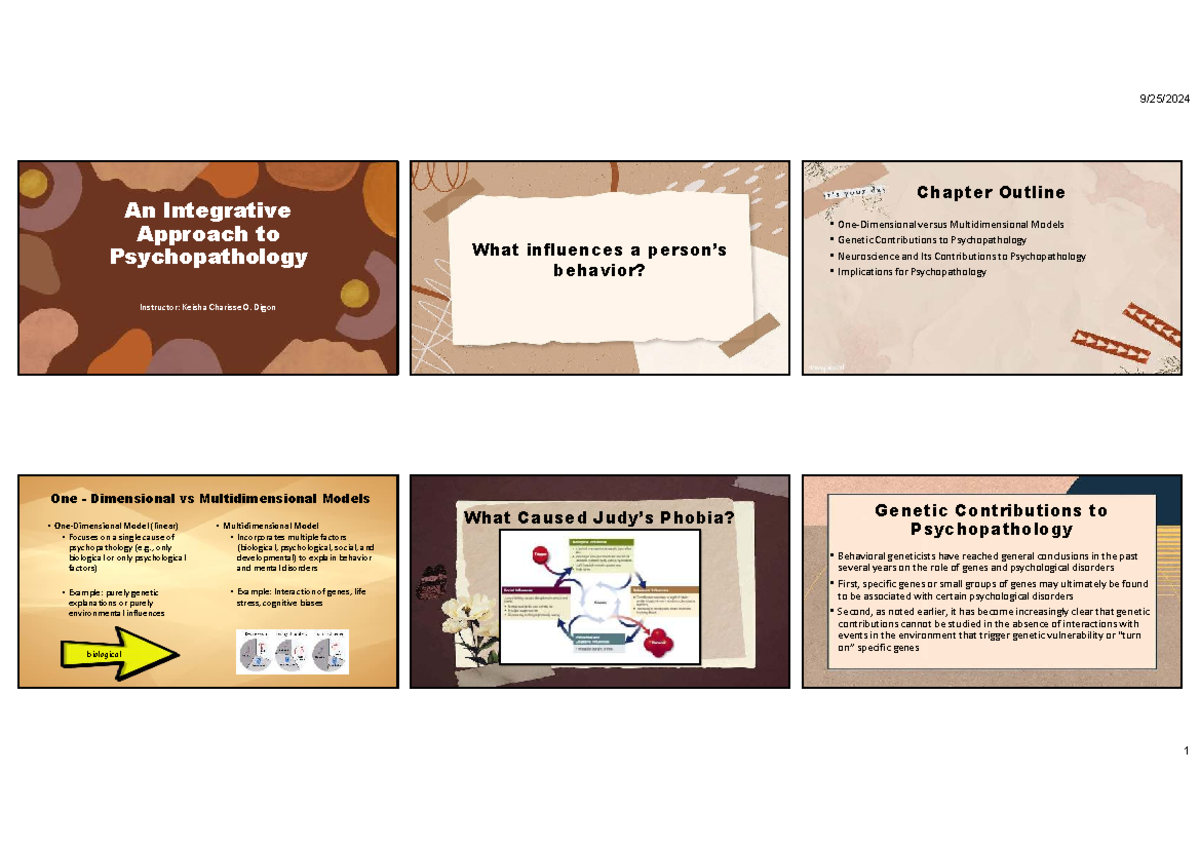 Psyabn 002 - Chapter Outline: Multidimensional Models in ...
