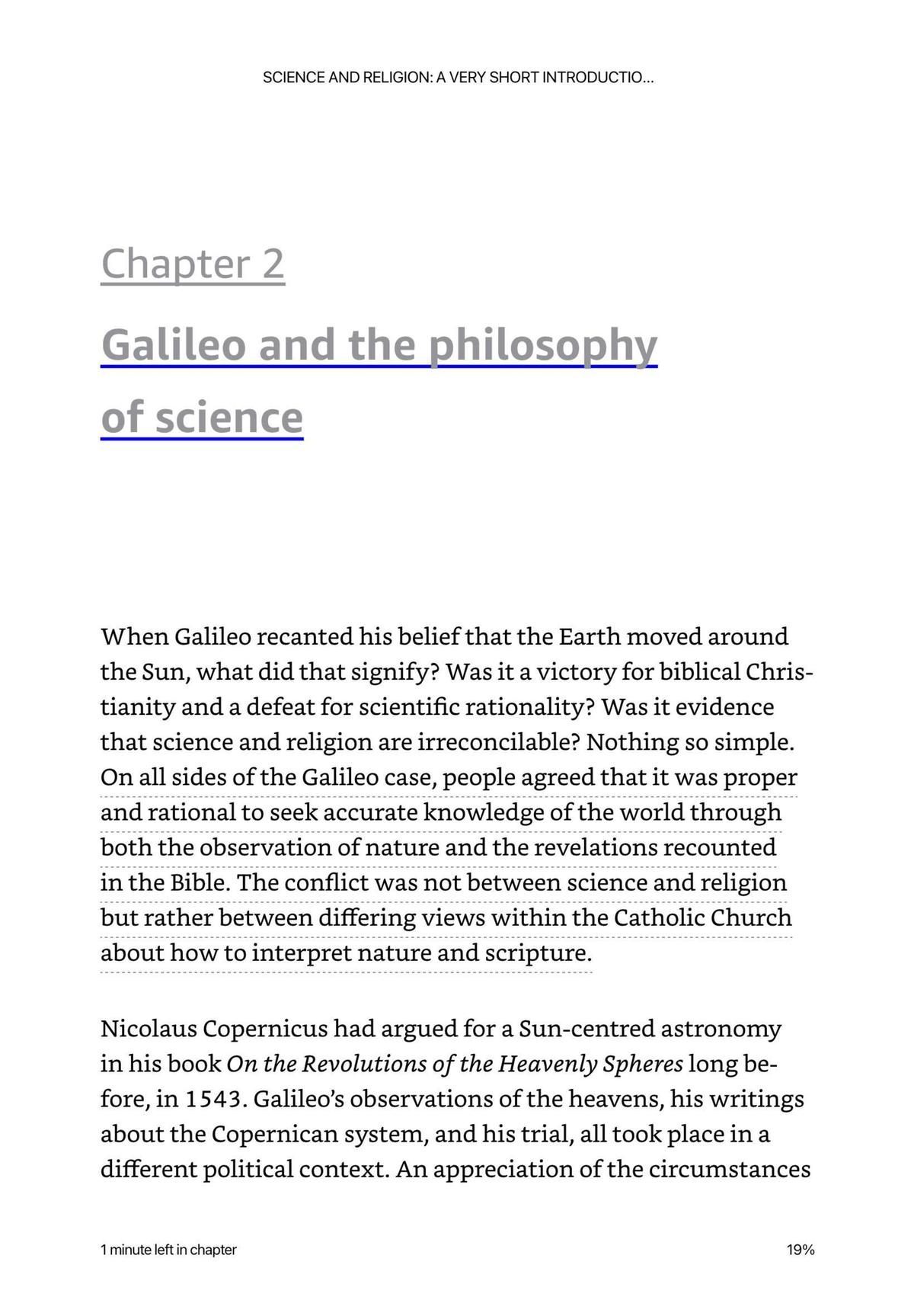 SCIENCE AND RELIGION: A SHORT INTRODUCTION - Chapter 2 on Galileo - Studocu