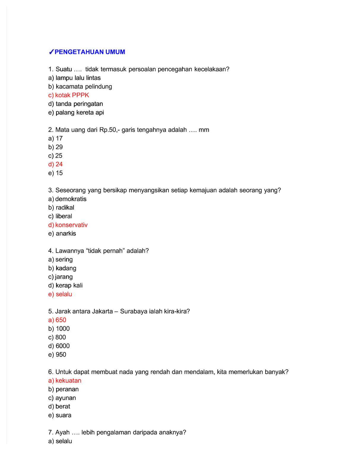 Kunci Jawaban Psikotes IST PT Advantage SCM: Tes Menghafal Cepat - Document Preview