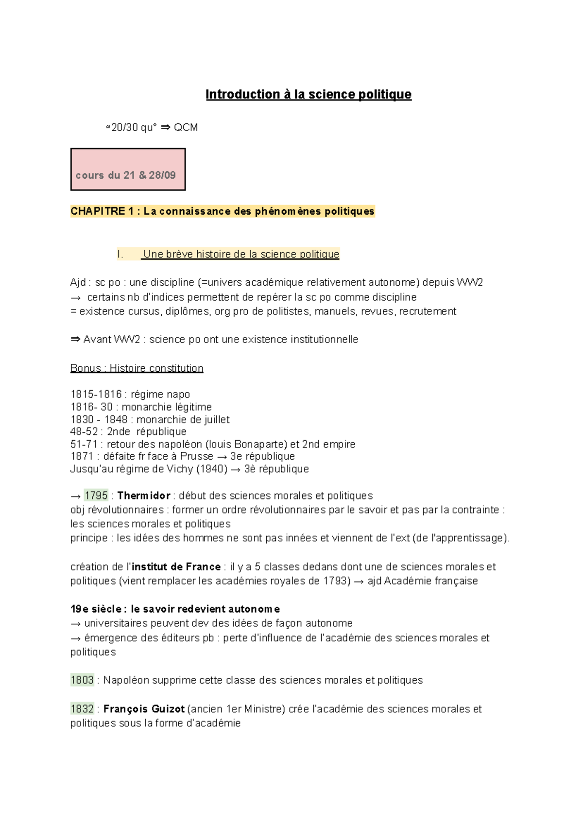 Introduction à la science politique L1 Droit (Semestre 1) - Cours et ...
