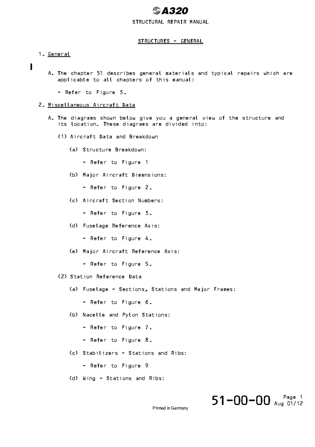 Structural Repair Manual: General Overview and Aircraft Data (833637854 ...