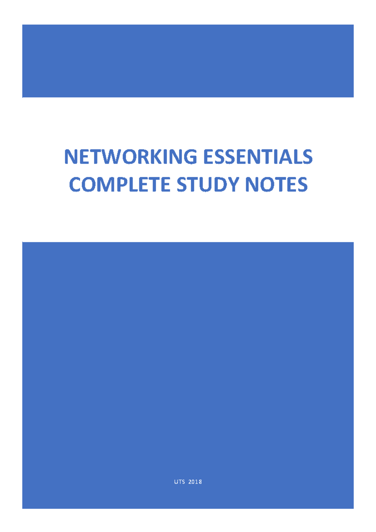 Networking Essentials Study Notes UTS 2018: Chapter 1 Overview - Studocu