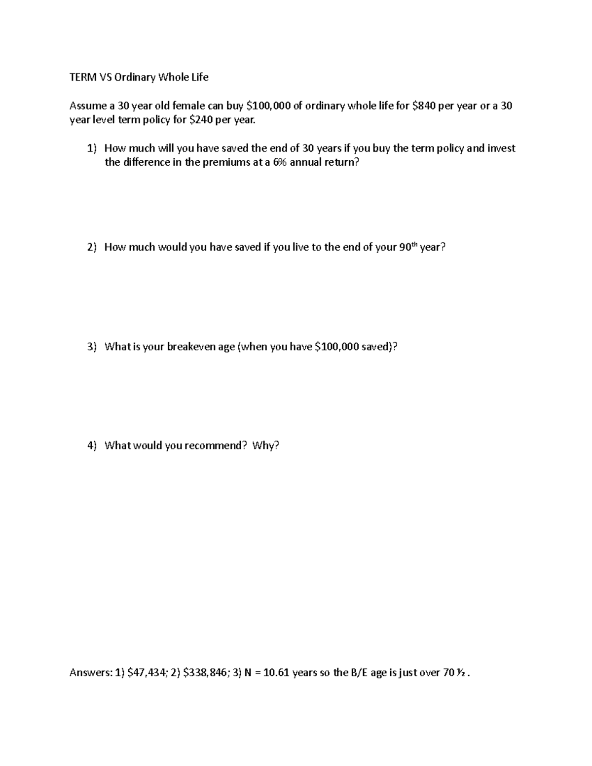 TERM VS Ordinary Whole Life: Comparative Analysis and Savings Guide ...