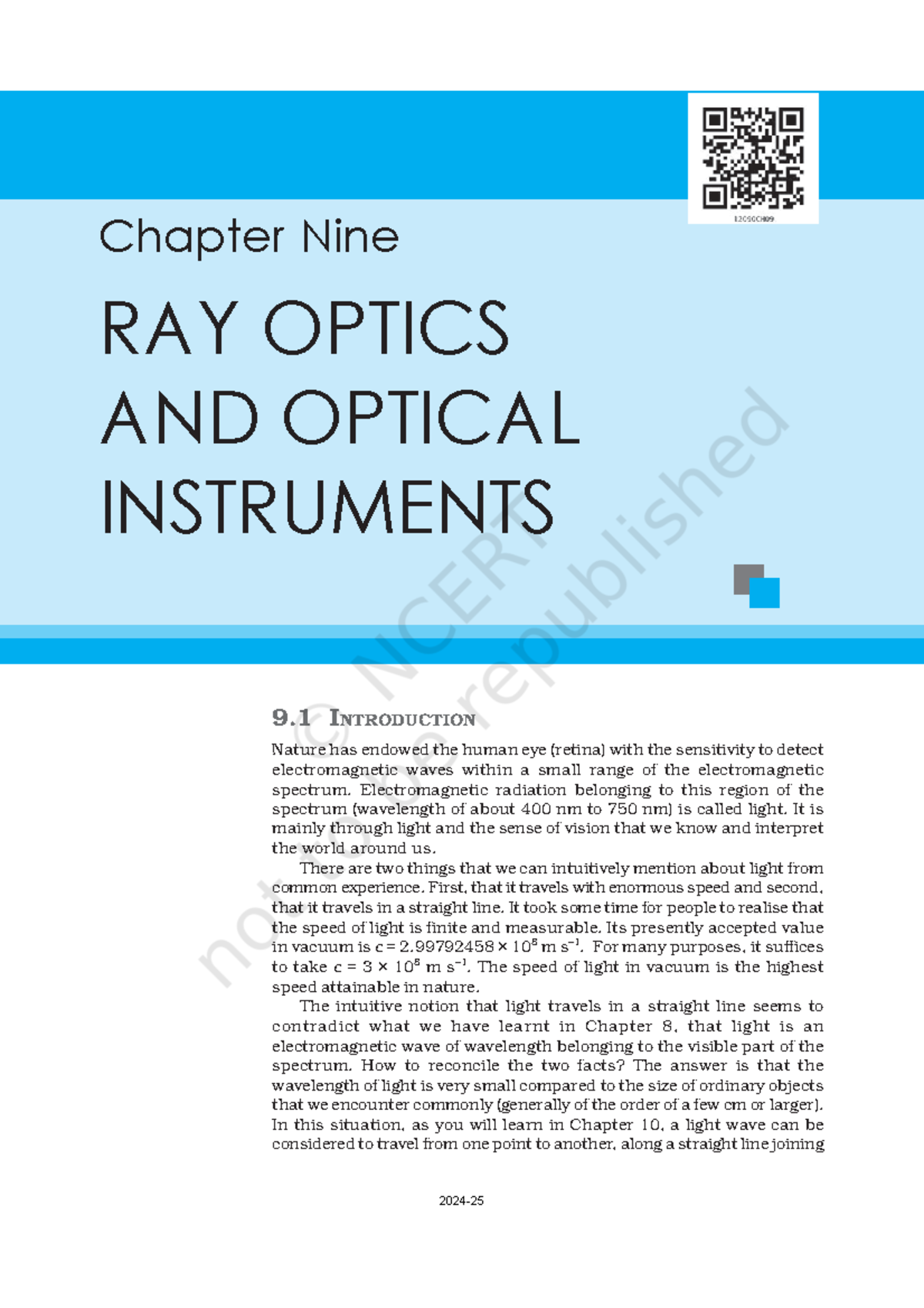 Chapter 9: Ray Optics and Optical Instruments - NCERT Notes - Studocu