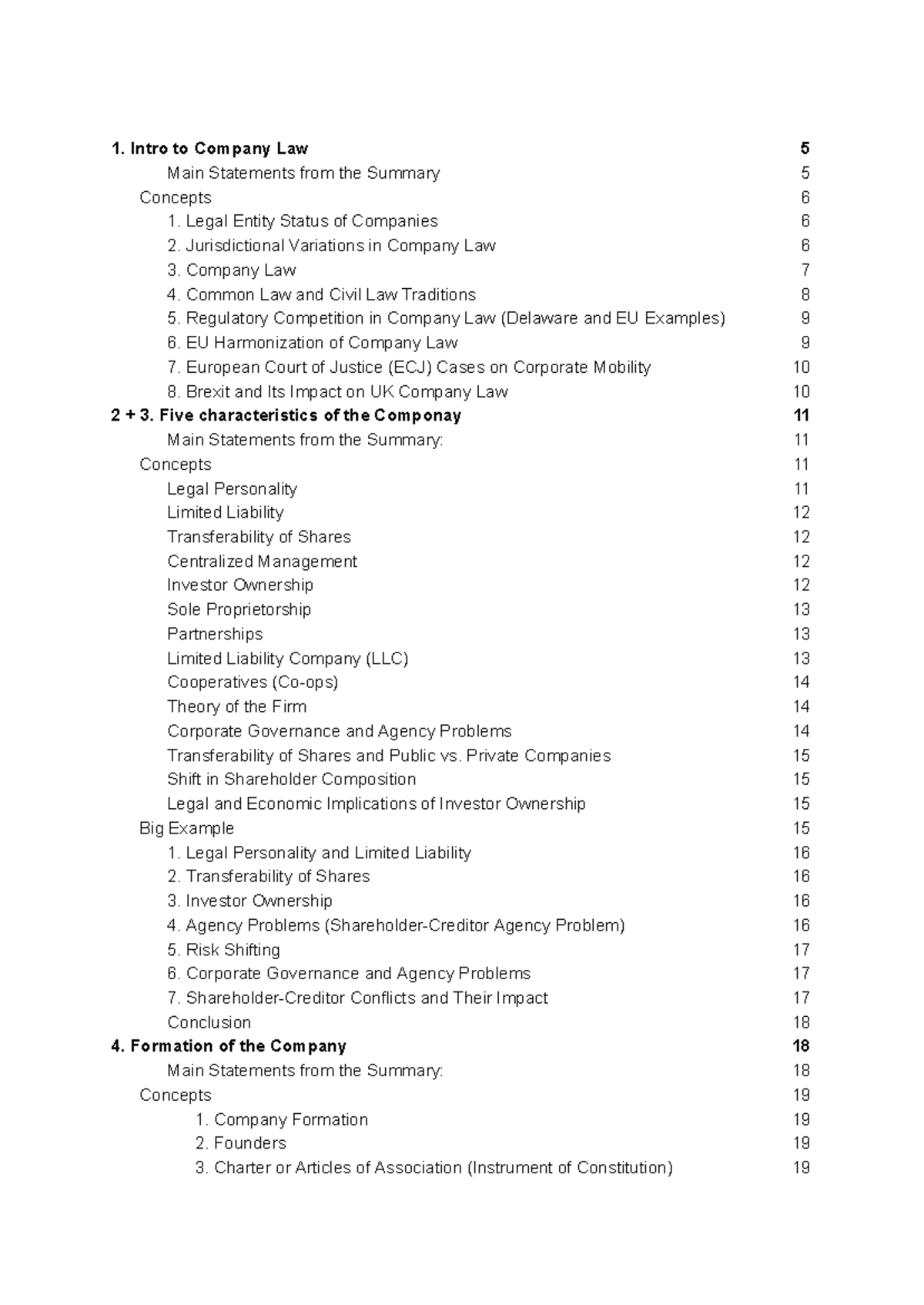 Corporate Law Summary: Key Concepts & Frameworks (CL 101) - Studeersnel