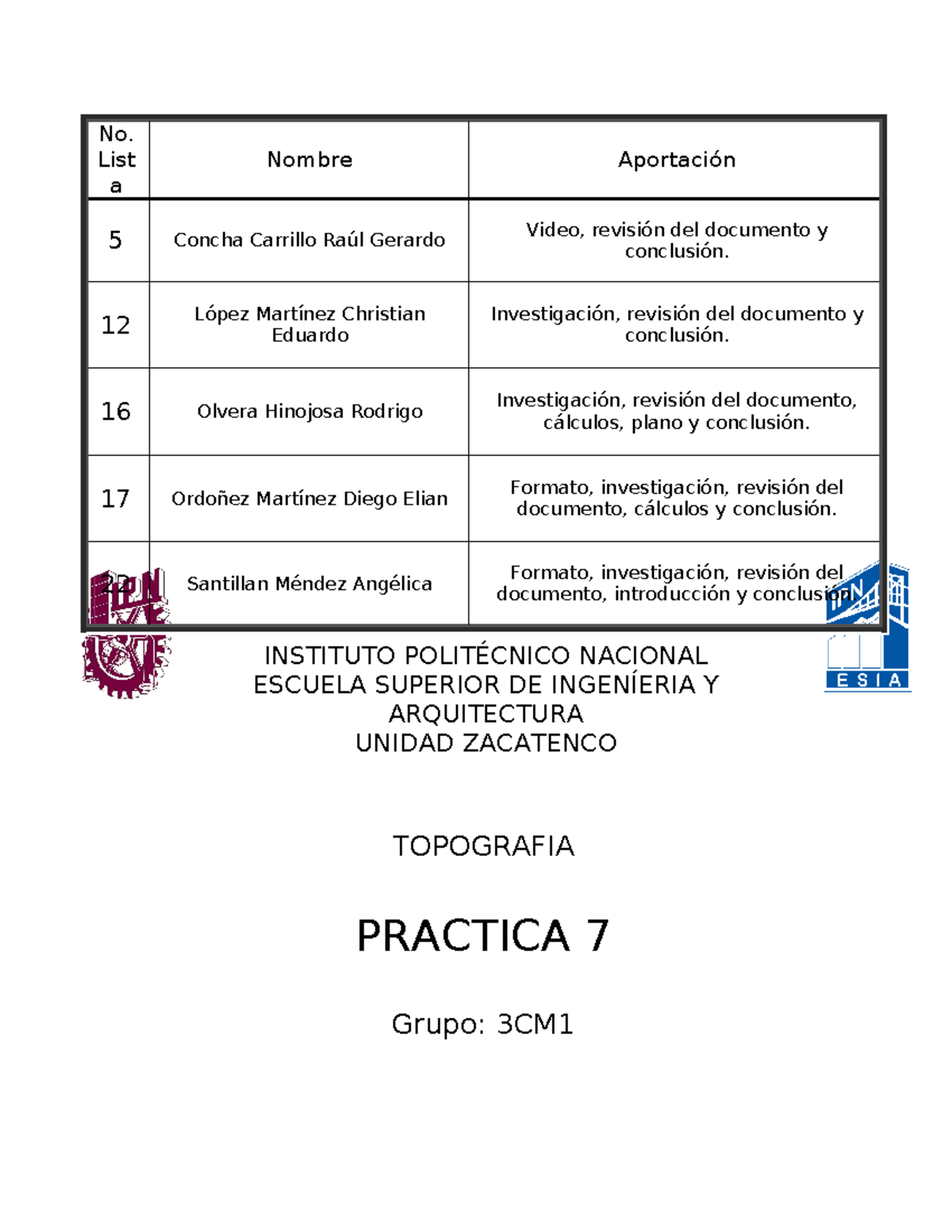 Práctica 7: Rumbo y Azimut en Topografía - IPN 3CM1 - Studocu