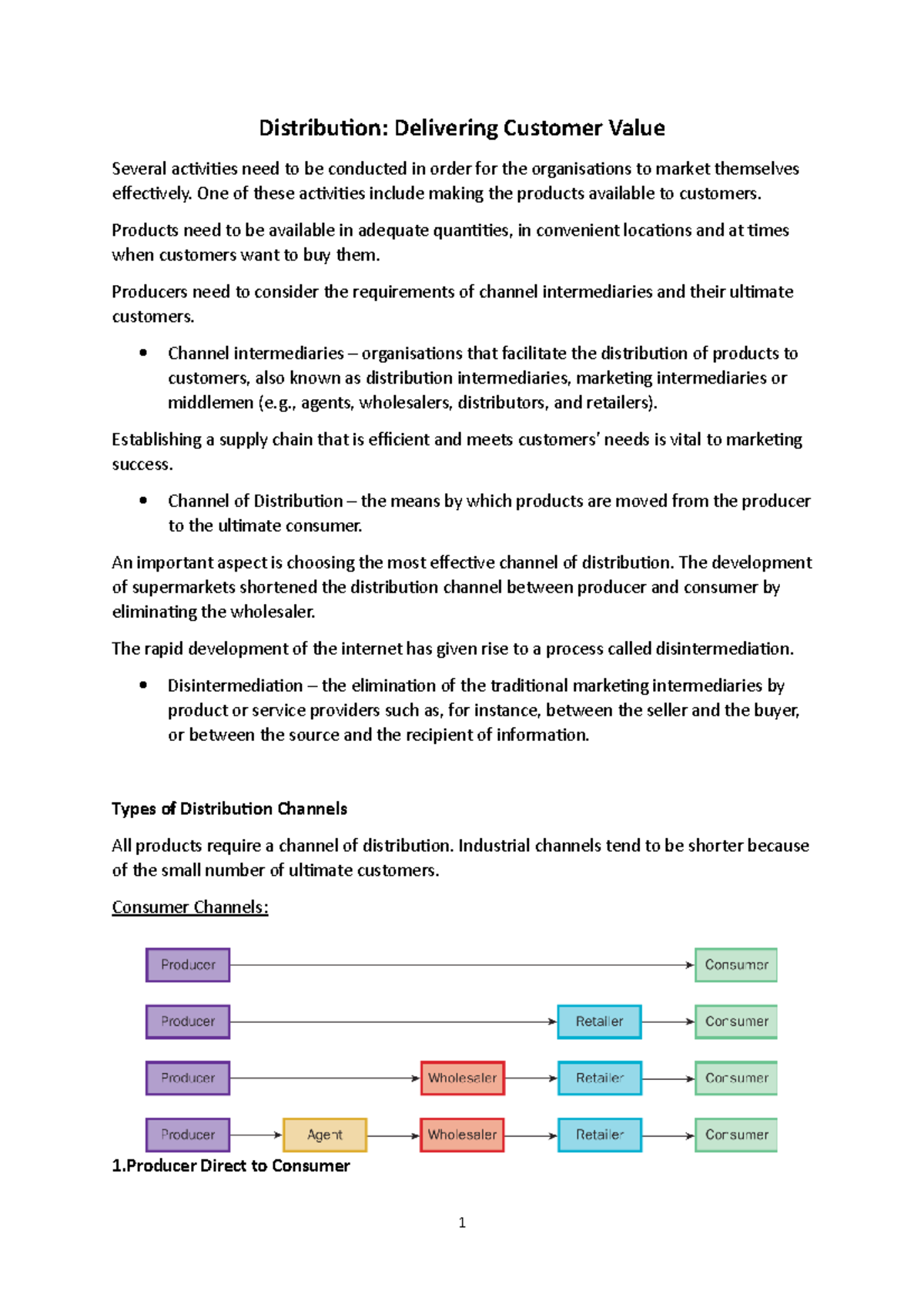 Distribution - Delivering Customer Value - Chapter 9 - Distribution ...