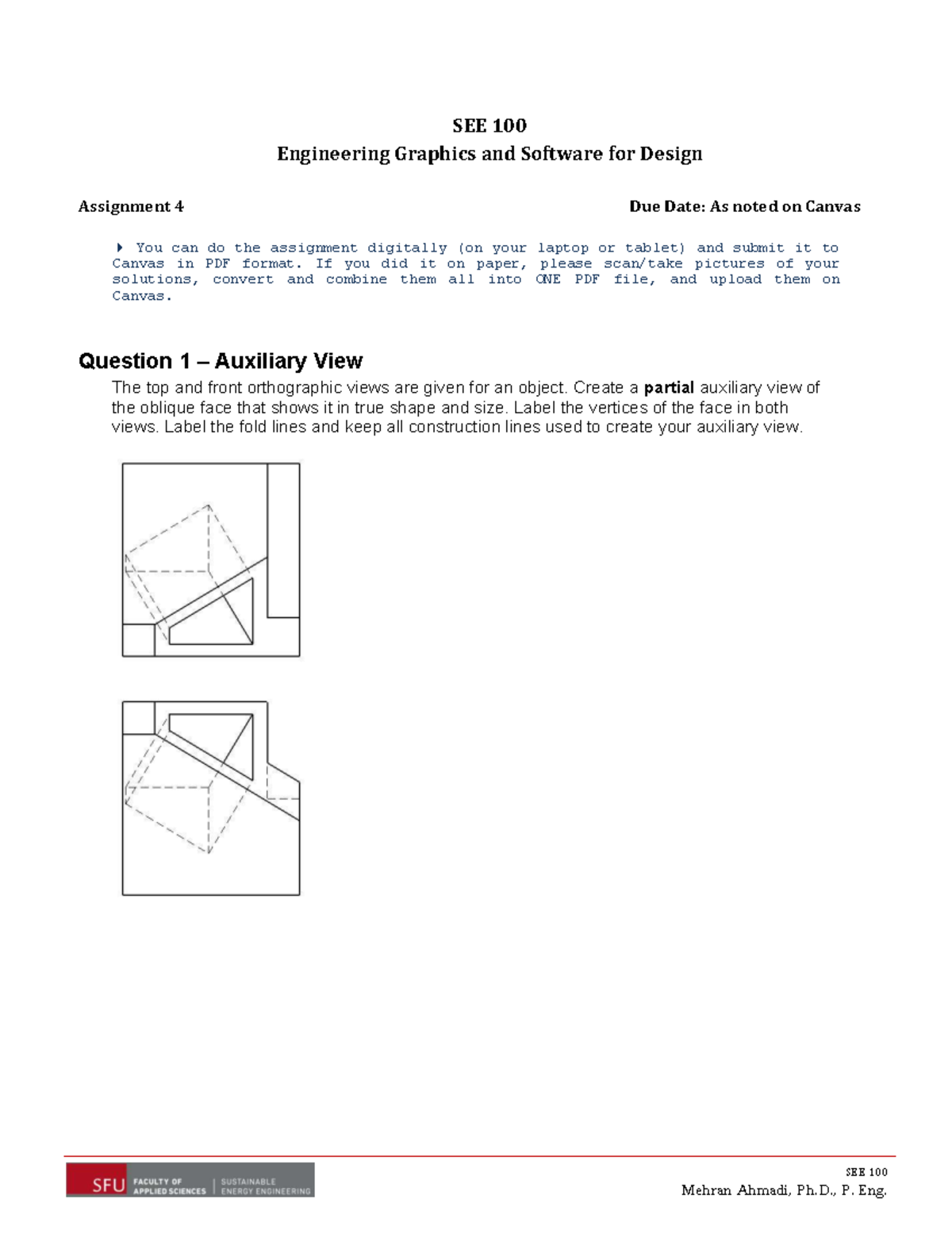 SEE 100 Engineering Graphics & Software Design: Assignment 4 Guide ...